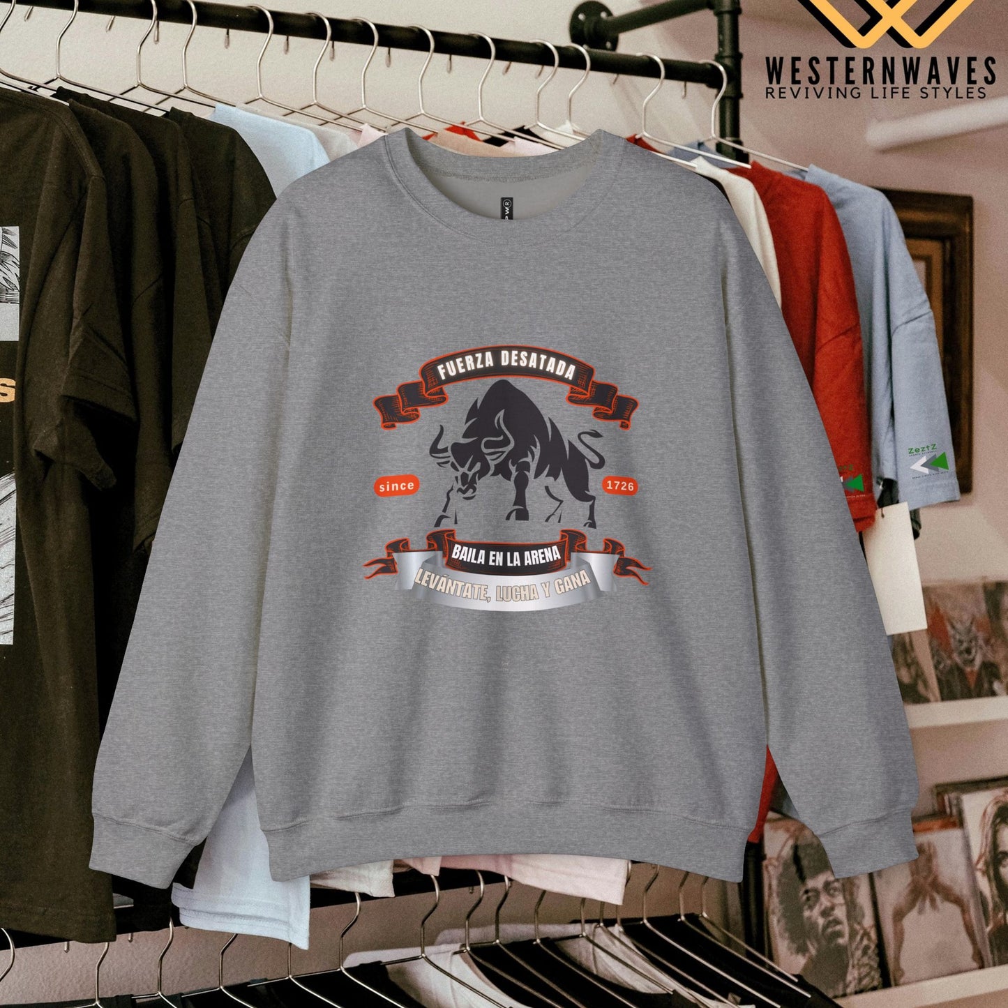 Unisex Heavy Blend™ Crewneck Sweatshirt_ N3+ Series UHBCSS PT2WW038_ Limited Edition Pure Luxury By WesternWaves: