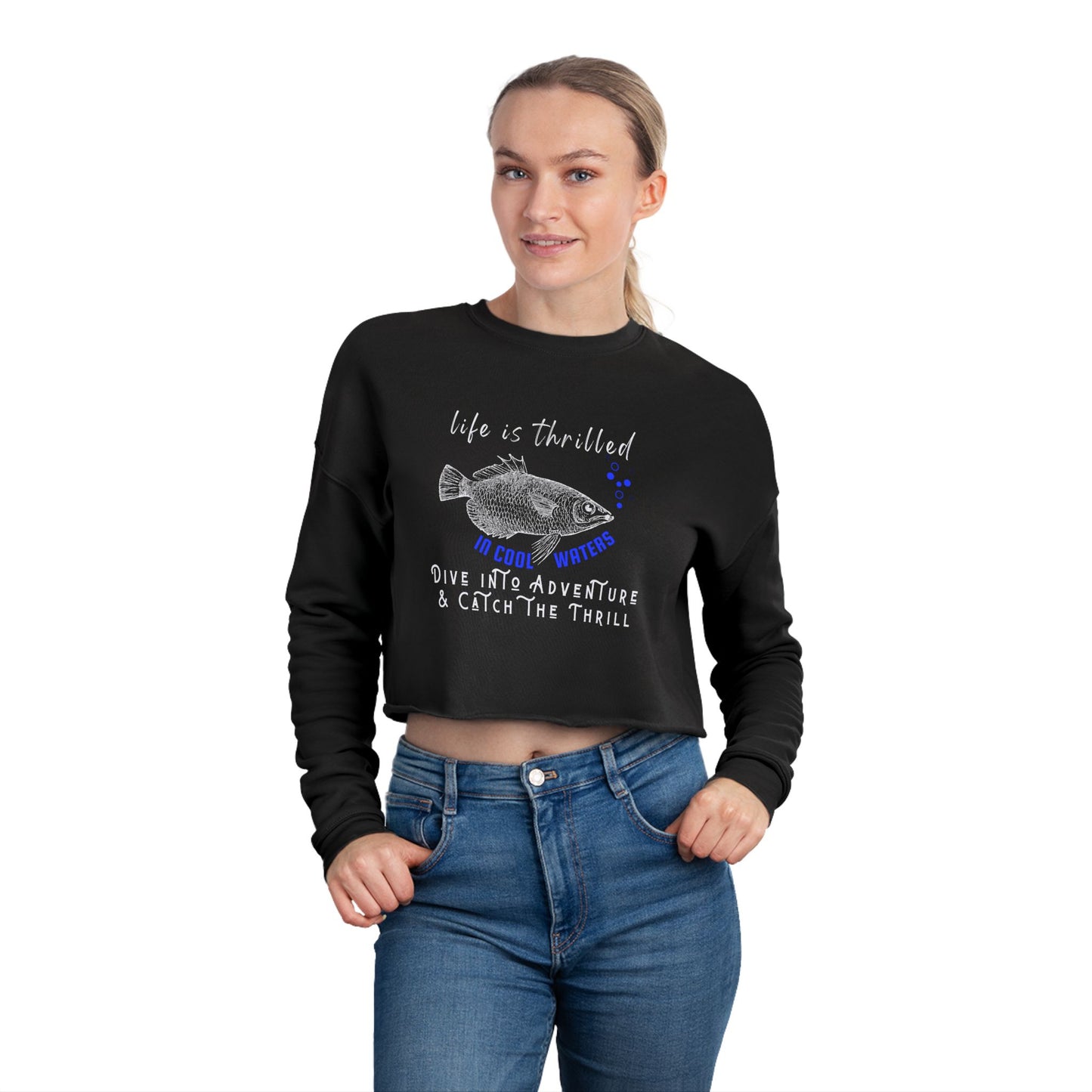 Women's Cropped Sweatshirt_ N3+ Series WCSS PT2WW003_ Limited Edition Utmost Comfort by WesternWaves: