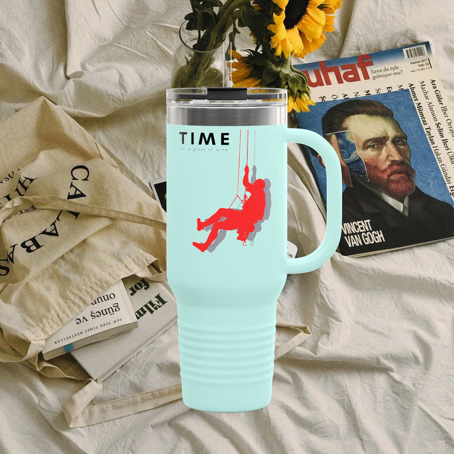 Adventure Insulated Travel Mug_ 40oz with Time & Freedom Design_ N7+ Series AITMUG PT2WW001_ Limited Edition by WesternWaves: