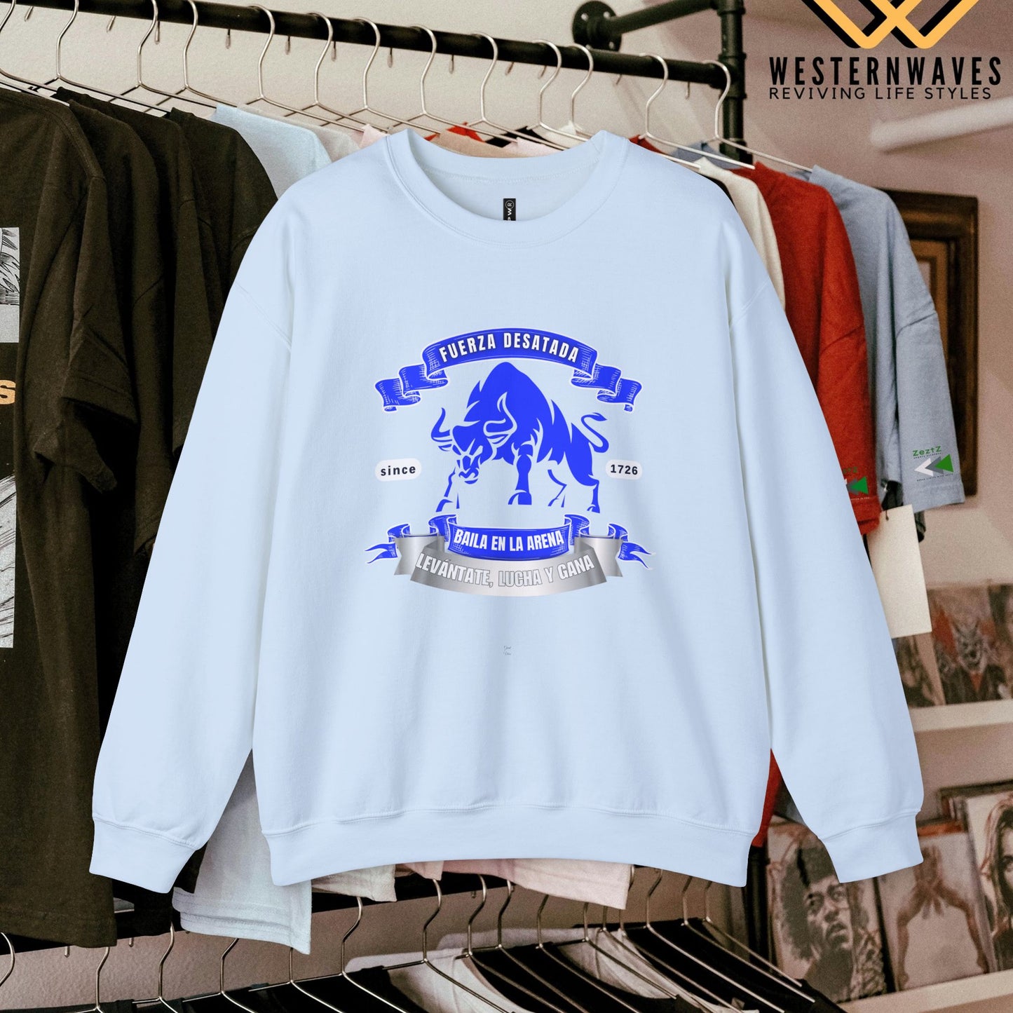 Unisex Heavy Blend™ Crewneck Sweatshirt_ N3+ Series UHBCSS PT2WW038_ Limited Edition Pure Luxury By WesternWaves: