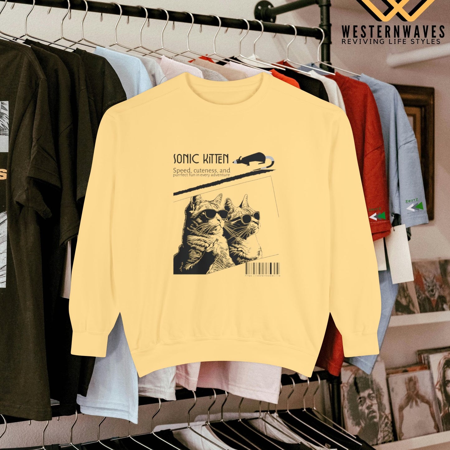 Unisex Garment-Dyed Sweatshirt_ N3+ Series SPW UGDSS PT2WW003_WesternWaves Limited Edition