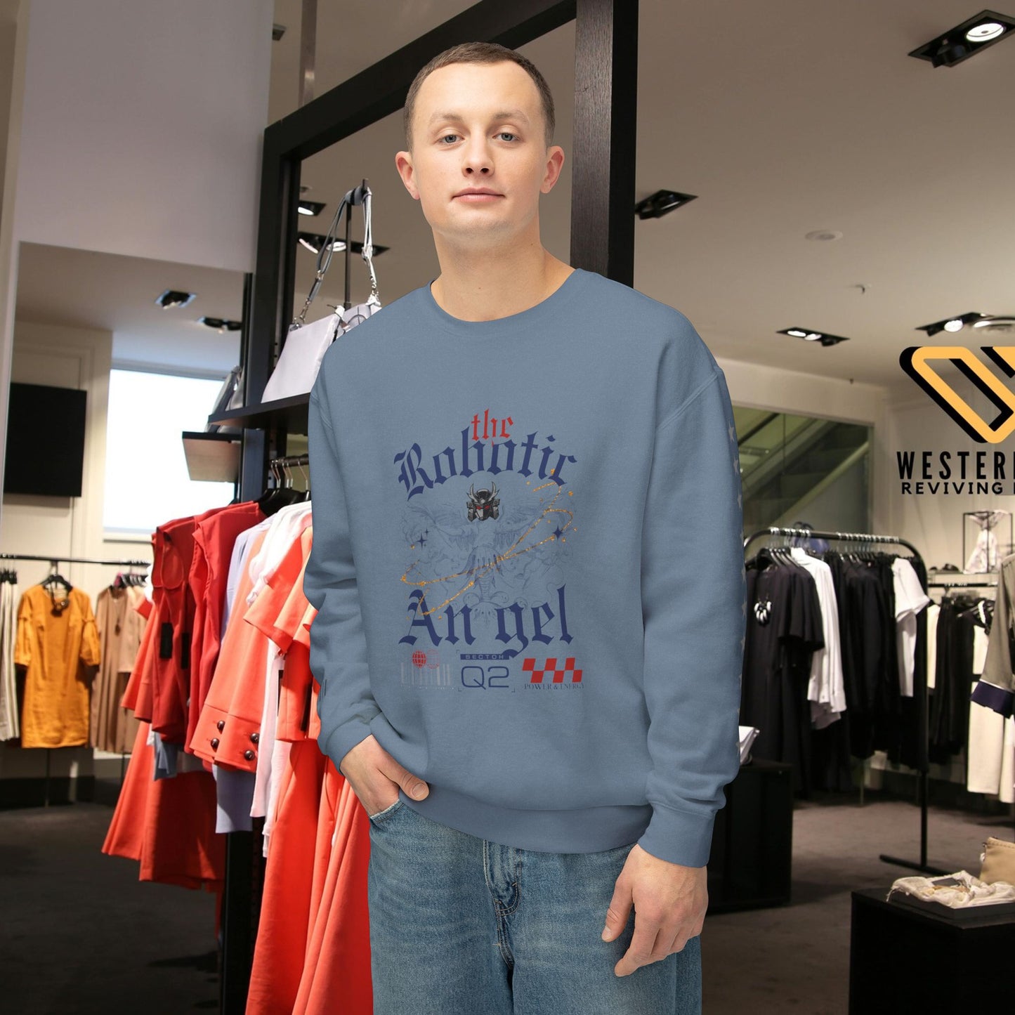 Unisex Lightweight Crewneck Sweatshirt_ N3+ Series ULWCSS PT2WW012_ Limited Edition Unparalleled Quality by WesternWaves: