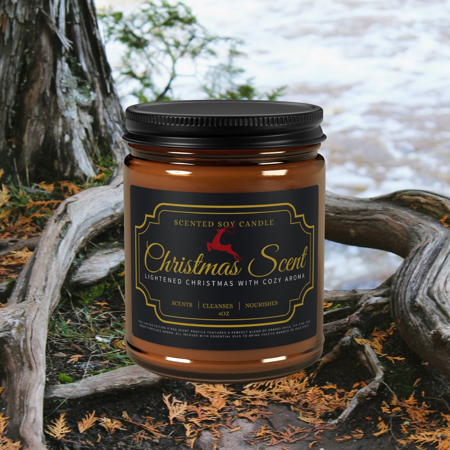 Scented Soy Candle (Multi-Size, Amber Jar)_ N3+ Series SPW SSCMSAJ PT2WW001_ Limited Editon Personalized Christmas Scent Candles by WesternWaves: