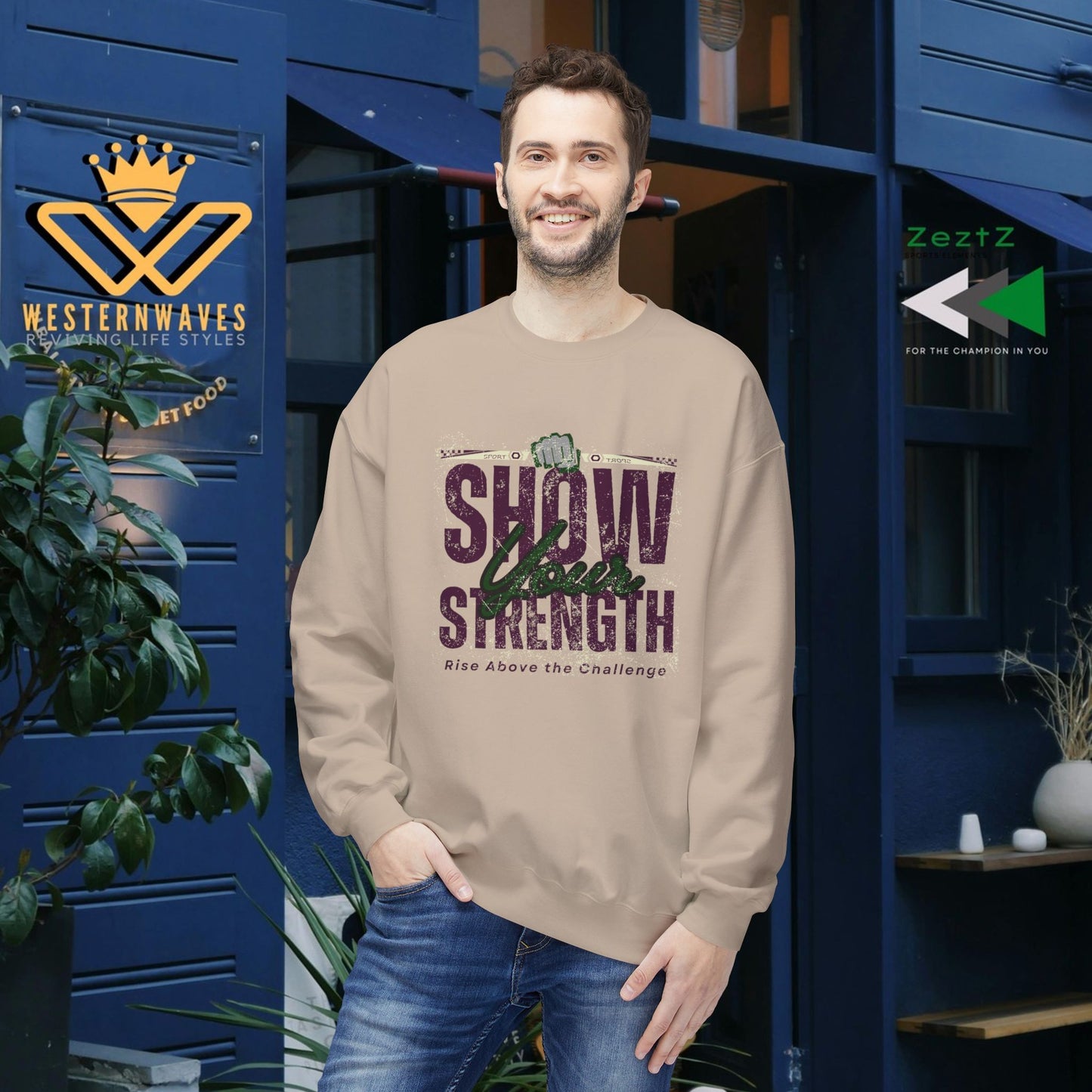 Unisex Midweight Softstyle Fleece Crewneck Sweatshirt_ N2+ Series USMWSSFCNSS PT2WW010_ Limited Edition Stylish Eco-conscious Raw Classic by WesternWaves: