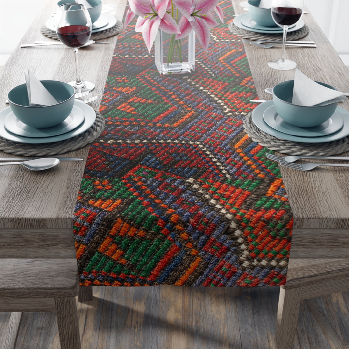 Table Runner (Cotton, Poly)_ Bohemian Chic Table Runner for Stylish Dining_ N7+ Series TRUNNER PT2WW008_ Limited Edition by WesternWaves_