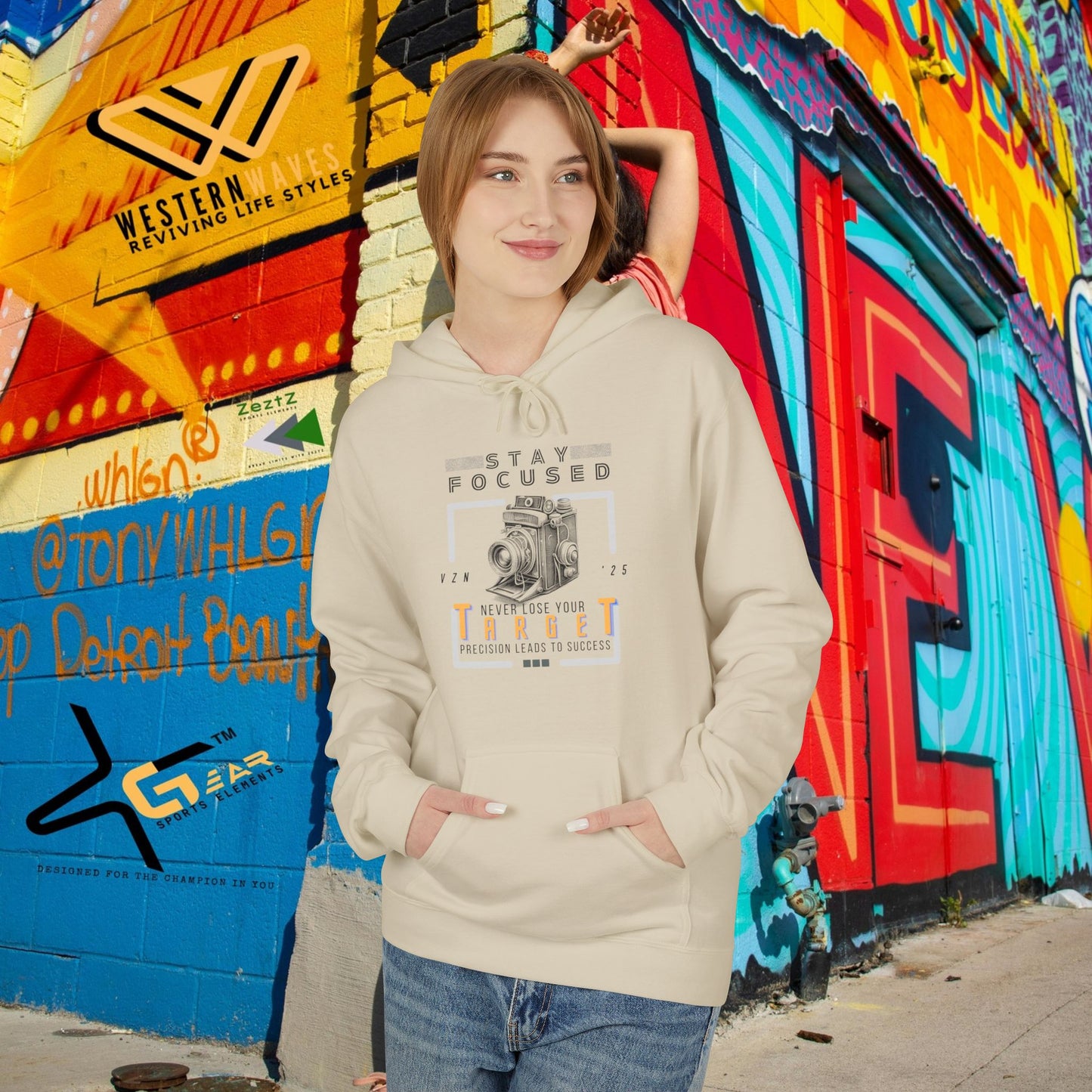 Unisex Midweight Softstyle Fleece Hoodie_ N3+ Series USMWSSFH PT2WW006_ Limited Edition Luxuriously Soft 100% Cotton Face by WesternWaves: