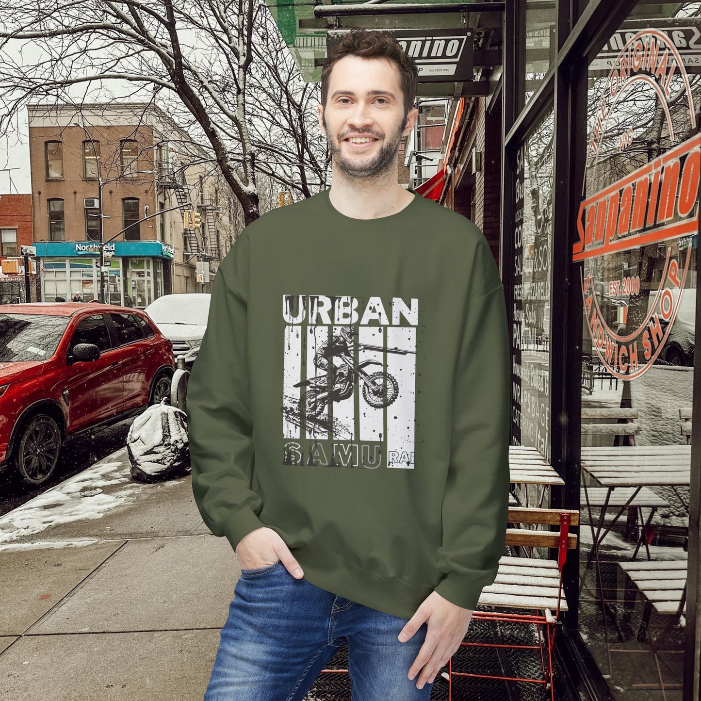 Unisex Midweight Softstyle Fleece Crewneck Sweatshirt_ N2+ Series USMWSSFCNSS PT2WW009_ Limited Edition Stylish Eco-conscious Raw Classic by WesternWaves: