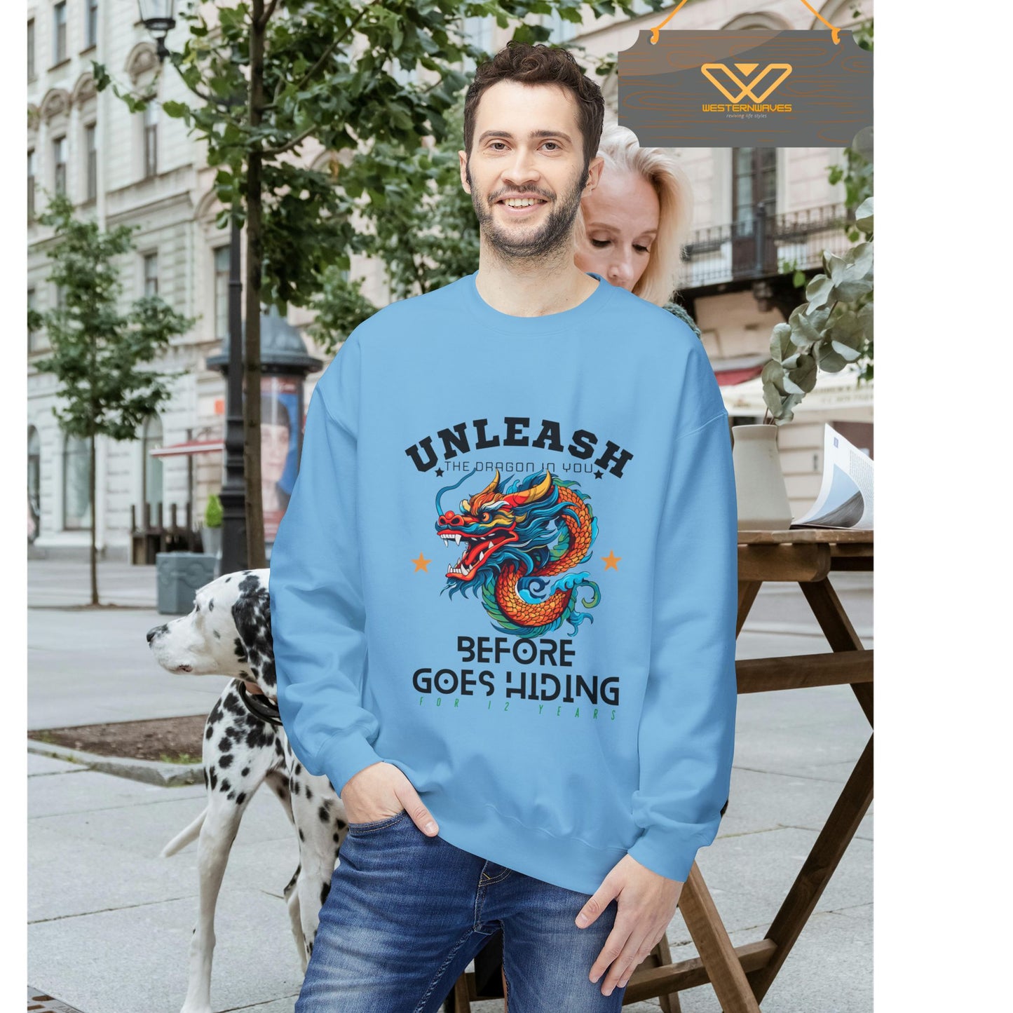 Unisex Midweight Softstyle Fleece Crewneck Sweatshirt_ N3+ Series USMWSSFCNSS PT2WW001_ Limited Edition Stylish Eco-conscious Raw Classic by WesternWaves: