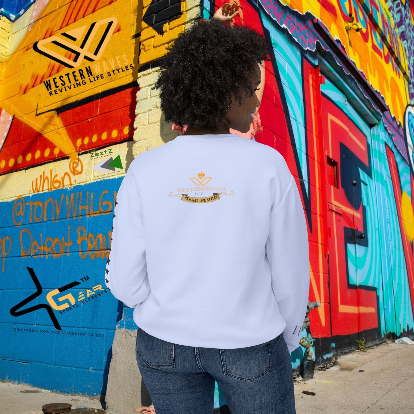 Unisex Lightweight Crewneck Sweatshirt_ N3+ Series ULWCSS PT2WW013_ Limited Edition Conscious Fashion Collaboration by WesternWaves: