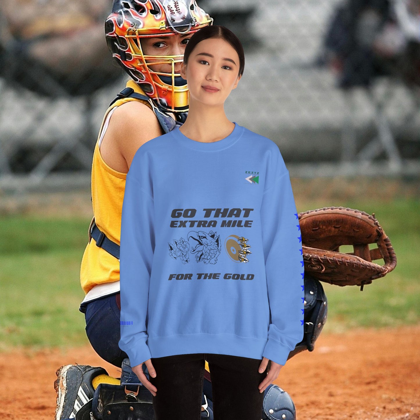 Unisex Heavy Blend™ Crewneck Sweatshirt_ N2 Sports Series UHBCSS PT2WW005_ Limited Edition ‘Zeztz’ Brand Sports Elements by WesternWaves: