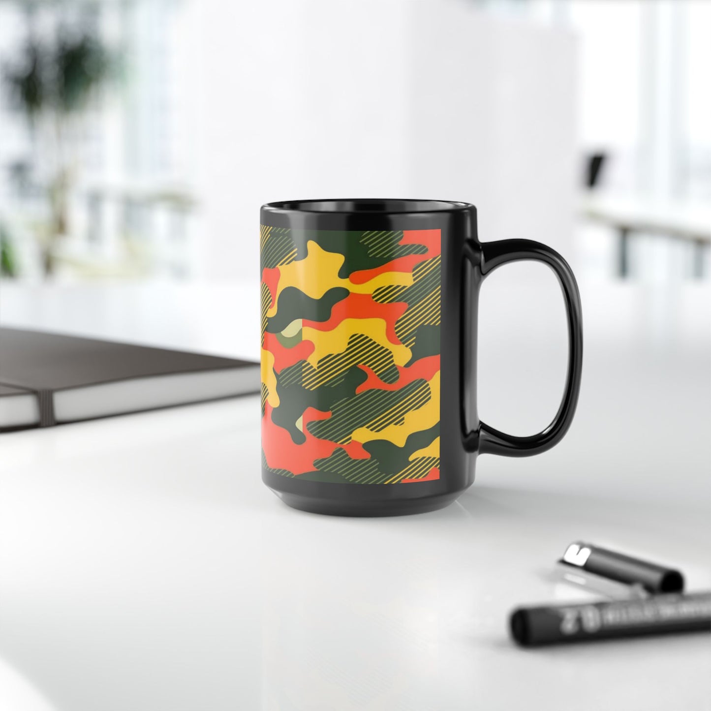 Black Mug (11oz, 15oz)_ N+ Series CBM PT2WW006_ Limited Edition Black Ceramic Mug by WesternWaves
