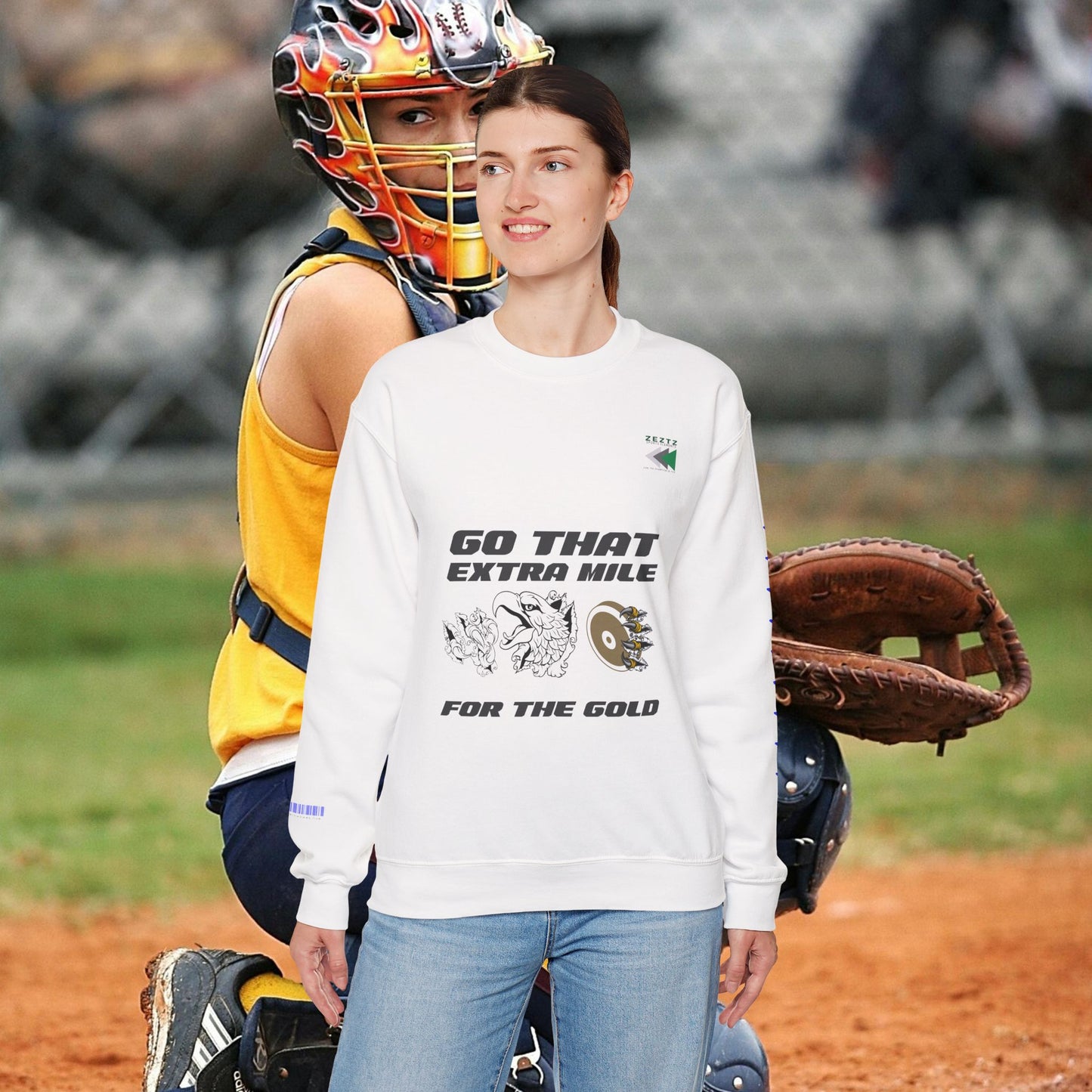 Unisex Heavy Blend™ Crewneck Sweatshirt_ N2 Sports Series UHBCSS PT2WW005_ Limited Edition ‘Zeztz’ Brand Sports Elements by WesternWaves: