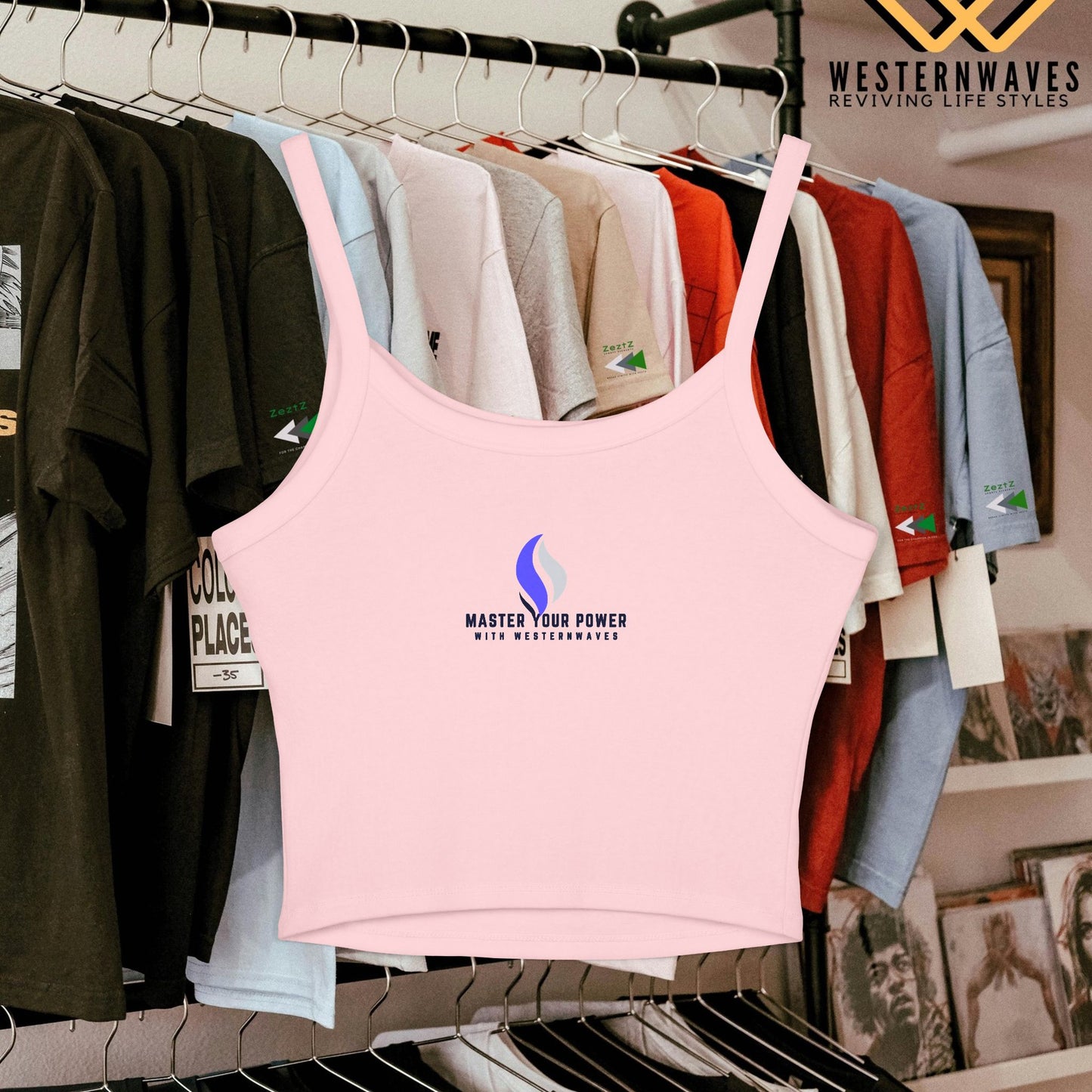 Women's Spaghetti Strap Tank Top_ N2+ Series SSTT PT2WW001_ Limited Edition Luxurious Blend by WesternWaves:
