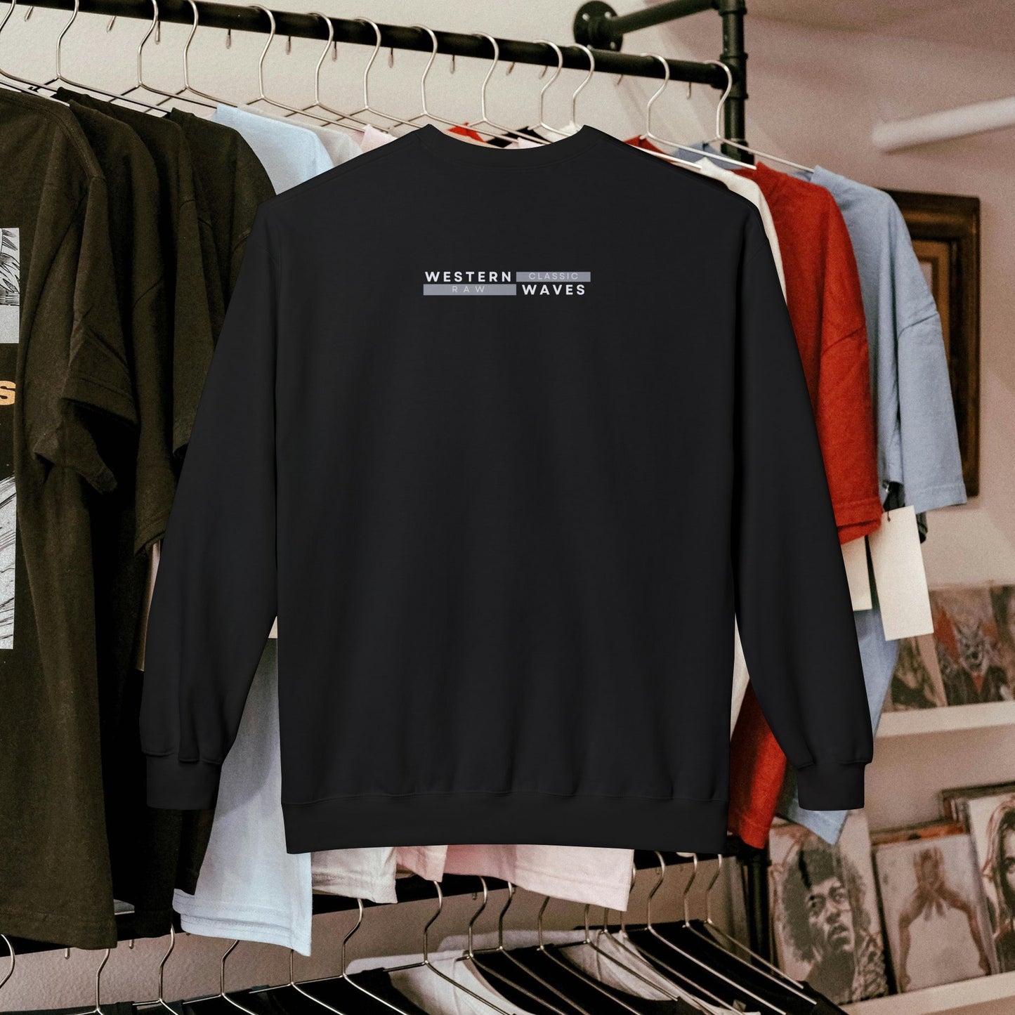 Urban Nomad Fleece Crewneck Sweatshirt_ UWD 0027_ | Cozy Streetwear Style, Perfect for Travel, Gifts, Fall & Winter Layers, Graphic Pullover