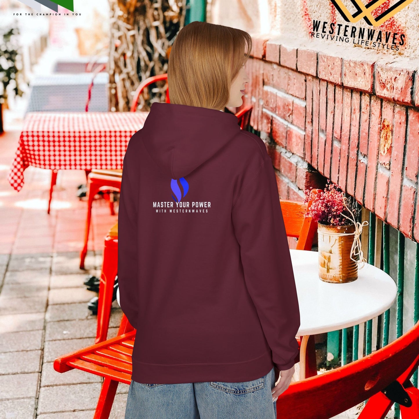 Unisex Midweight Softstyle Fleece Hoodie_ N3+ Series USMWSSFH PT2WW004_ Limited Edition Luxuriously Soft 100% Cotton Face by WesternWaves:
