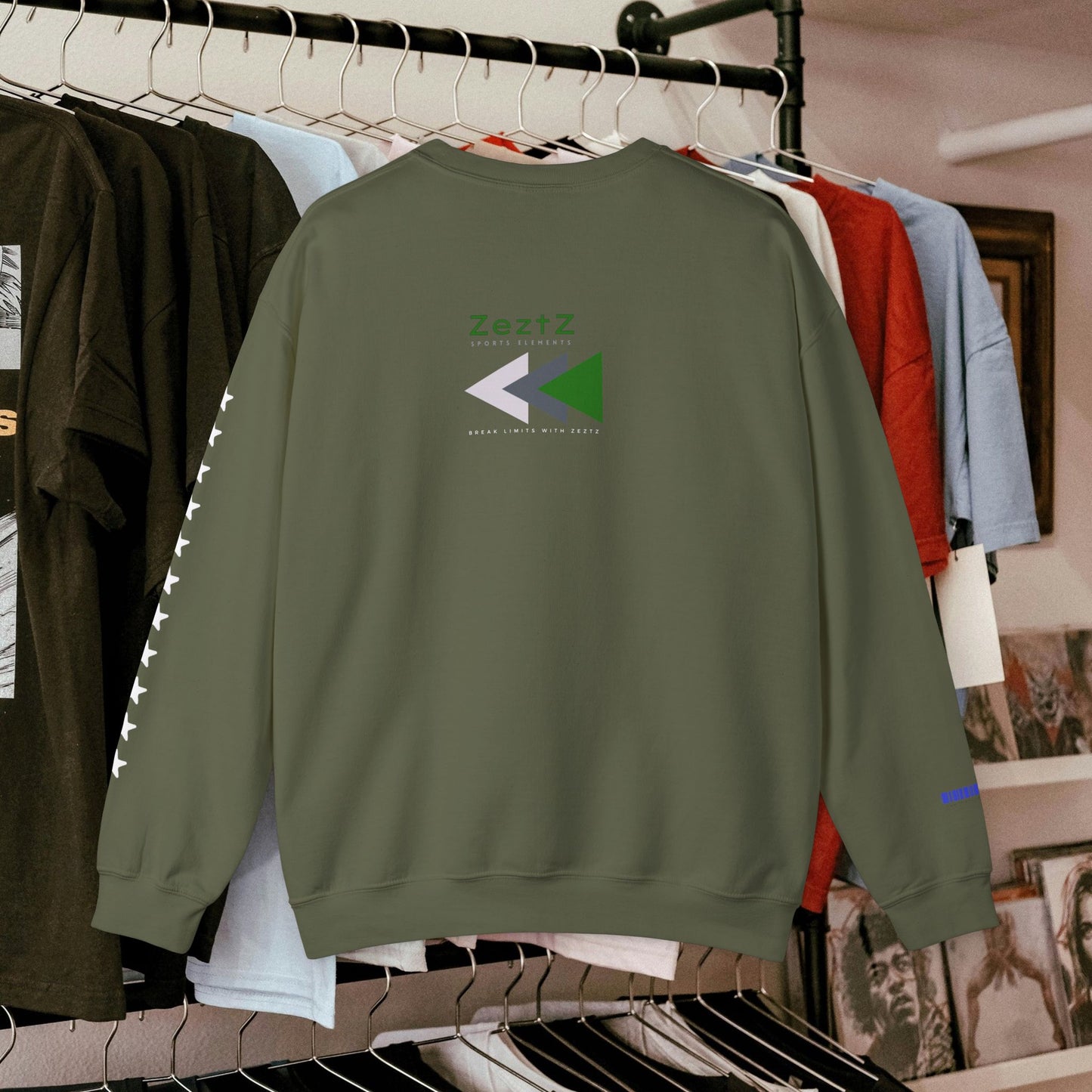 Unisex Heavy Blend™ Crewneck Sweatshirt_ N2+ Sports Series UHBCSS PT2WW009_ Limited Edition ‘Zeztz’ Brand Sports Elements by WesternWaves: