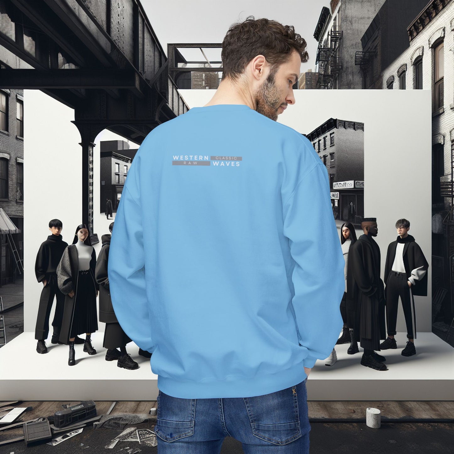 Urban Nomad Fleece Crewneck Sweatshirt_ UWD 0027_ | Cozy Streetwear Style, Perfect for Travel, Gifts, Fall & Winter Layers, Graphic Pullover