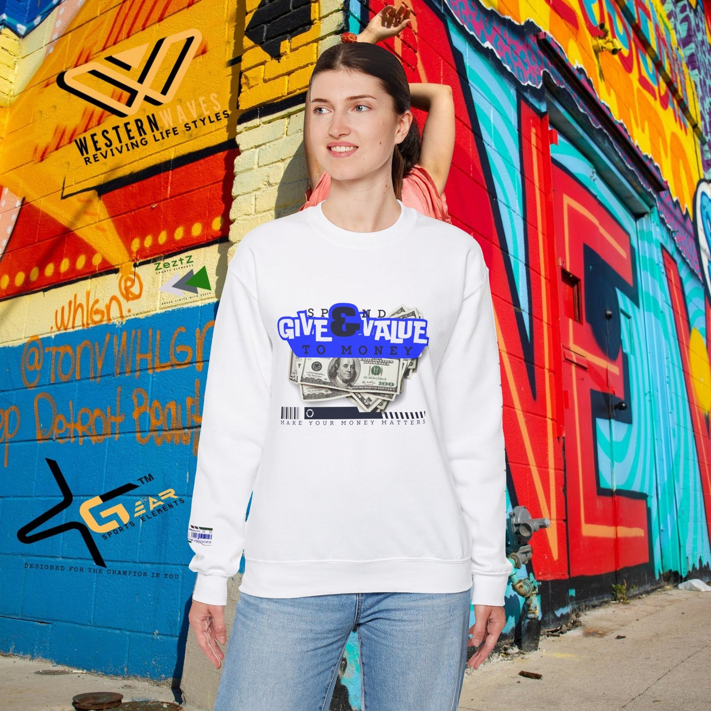 Unisex Heavy Blend™ Crewneck Sweatshirt_ N3+ Series UHBCSS PT2WW036_ Limited Edition Pure Luxury By WesternWaves: