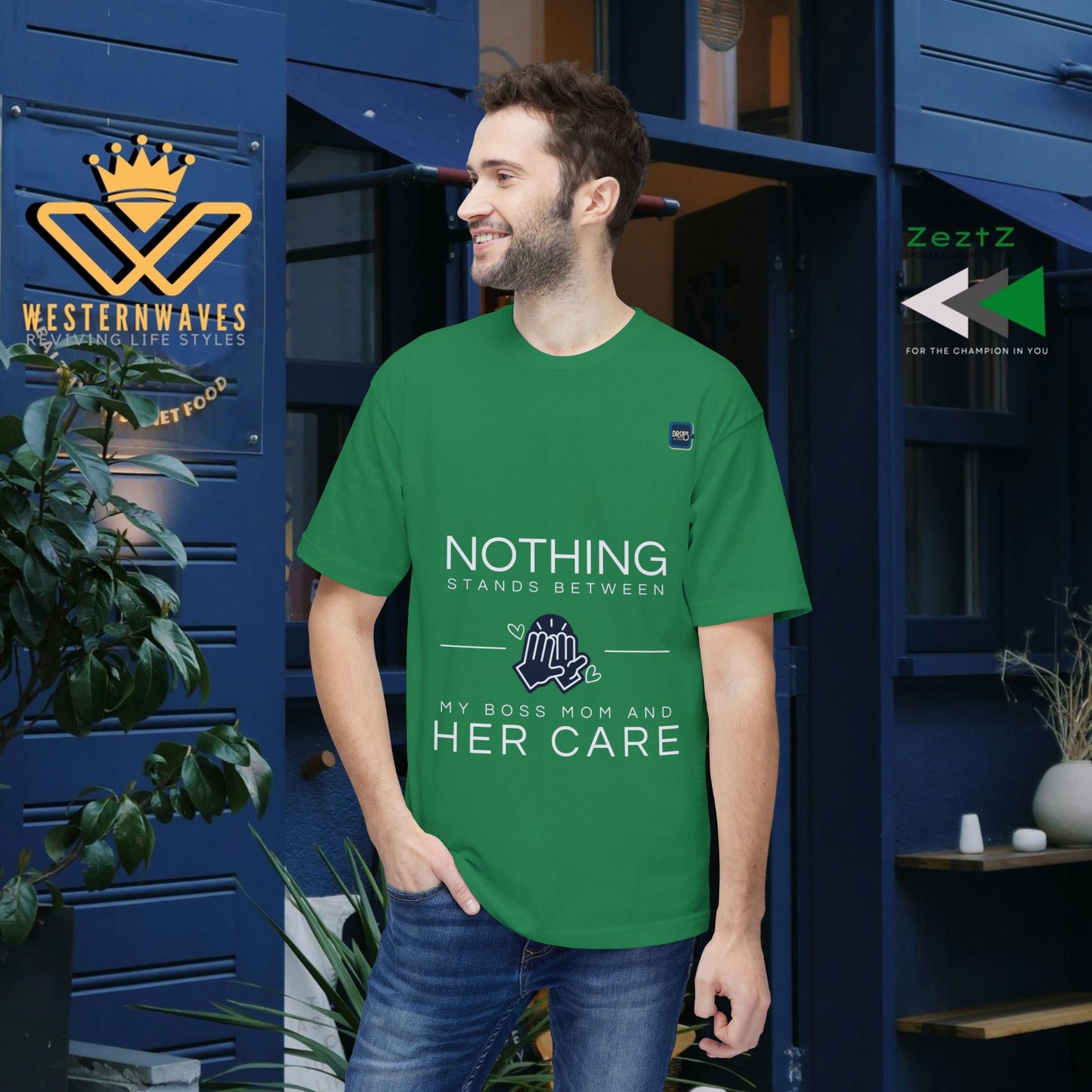 Unisex Midweight T-shirt, Made in USA_ N+ Series UMTS PT2WW007_ Limited Edition Design by WesternWaves: