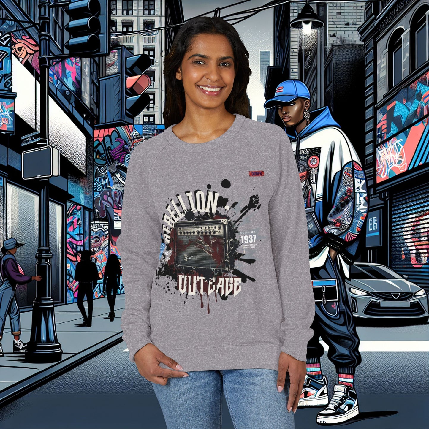 Rebellion Graphic Crewneck Sweatshirt_ 02 Sep 2025_ Unisex Fashion, Casual Wear, Music Lover Gift, Vintage Style Apparel, Streetwear Style