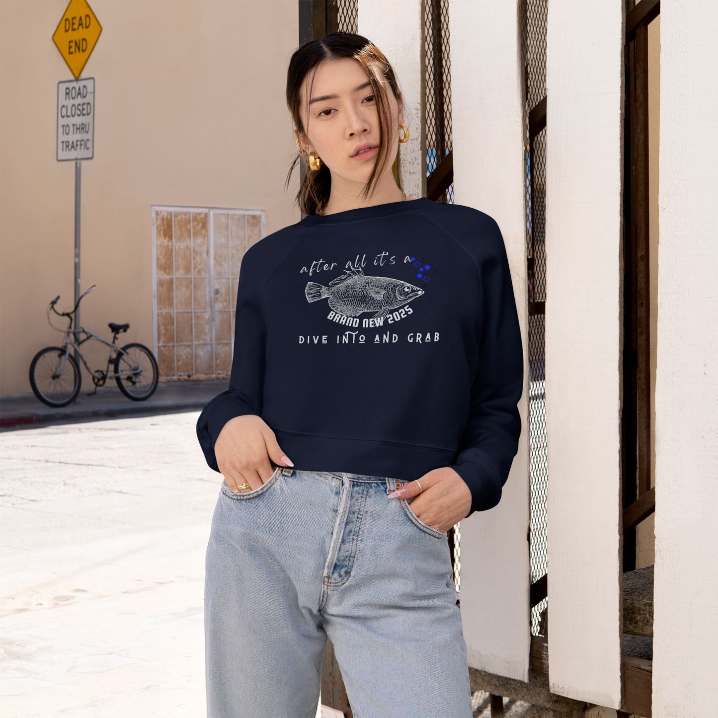 Women's Cropped Fleece Pullover_ N3+ Series WCFPOH PT2WW002_ Limited Edition High-quality Composition Product by WesternWaves: