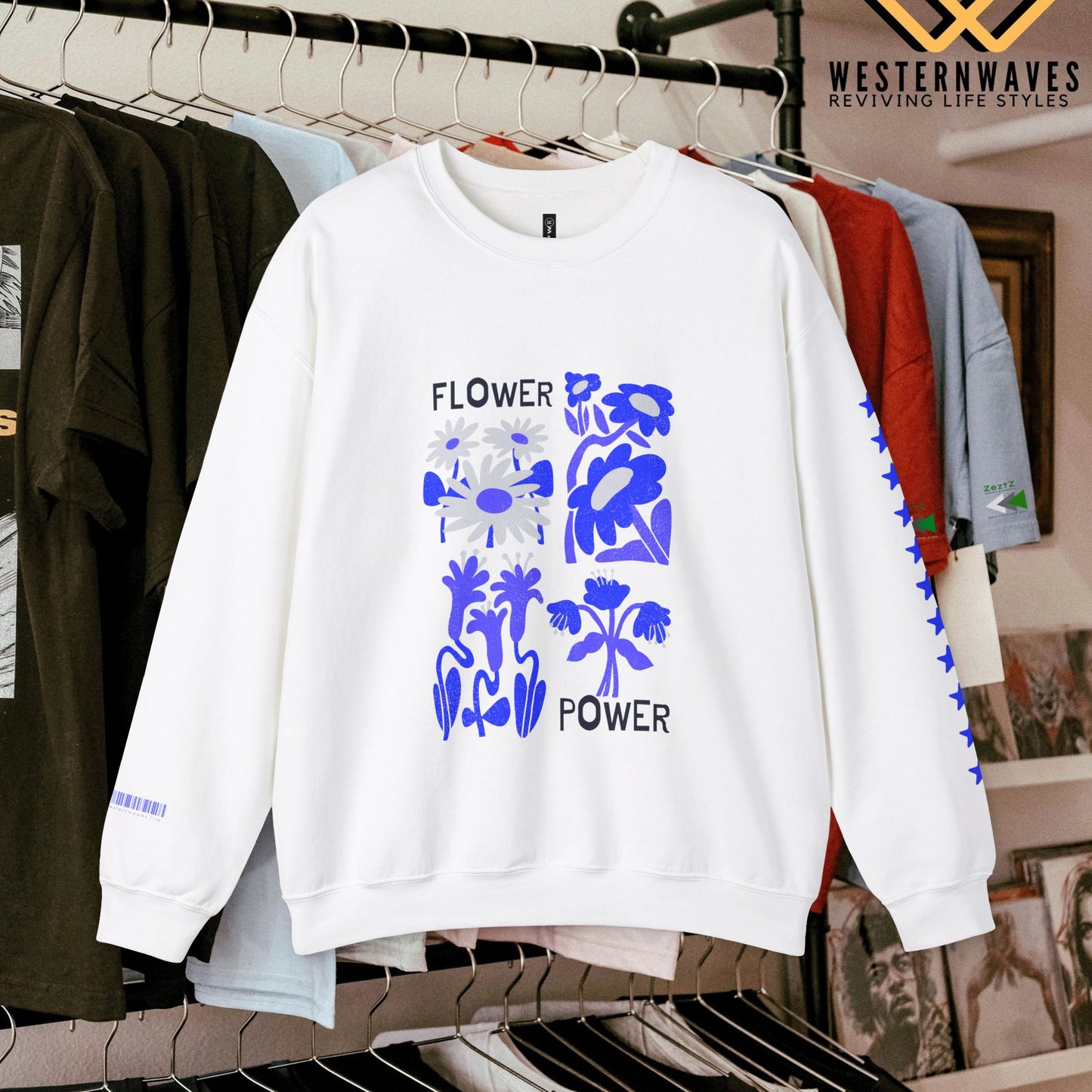 Unisex Heavy Blend™ Crewneck Sweatshirt_ N3+ Series UHBCSS PT2WW030_ Limited Edition Pure Luxury By WesternWaves: