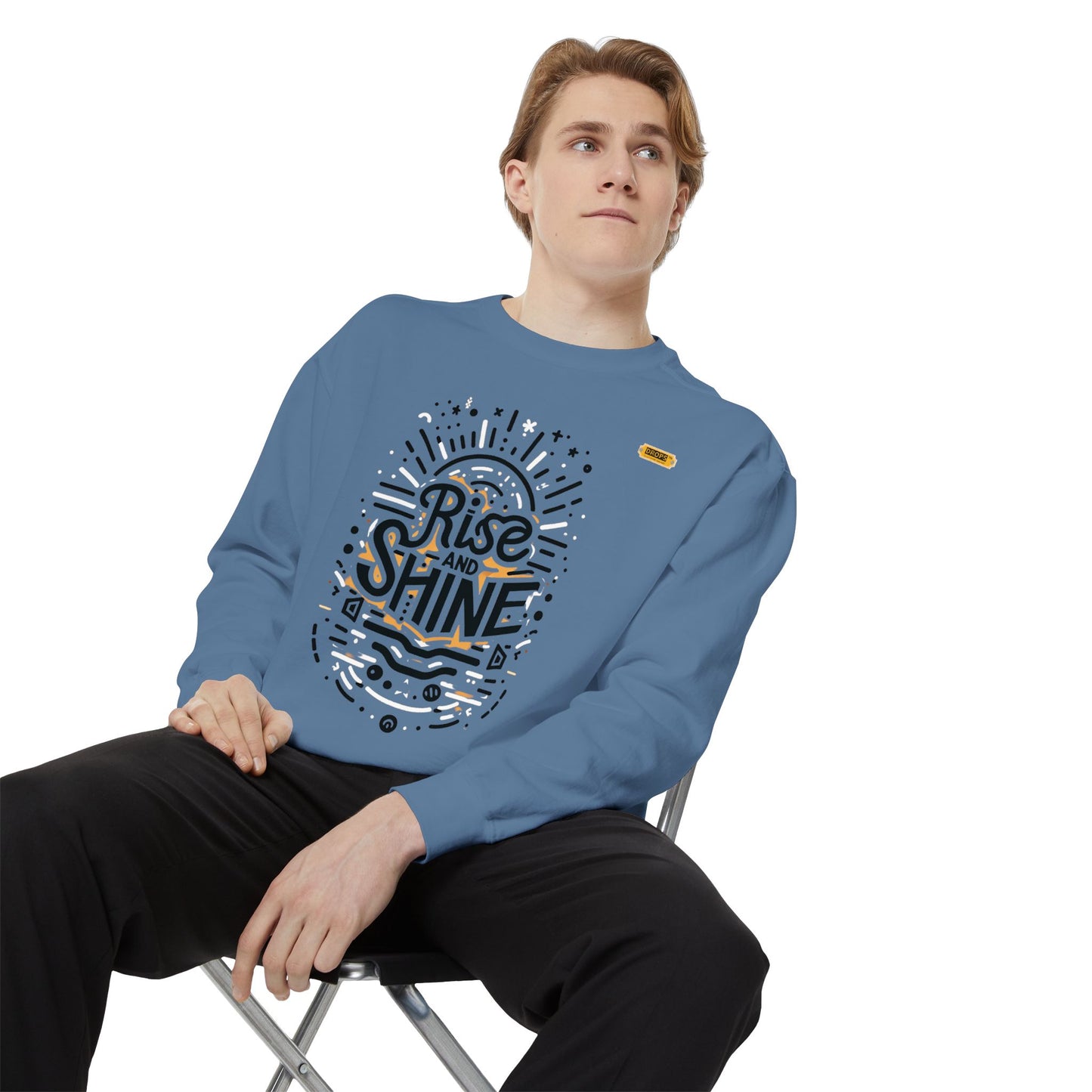 Motivational Unisex Garment-Dyed Sweatshirt, Cozy Pullover, Rise and Shine Apparel, Gift for Her, Inspirational Clothing