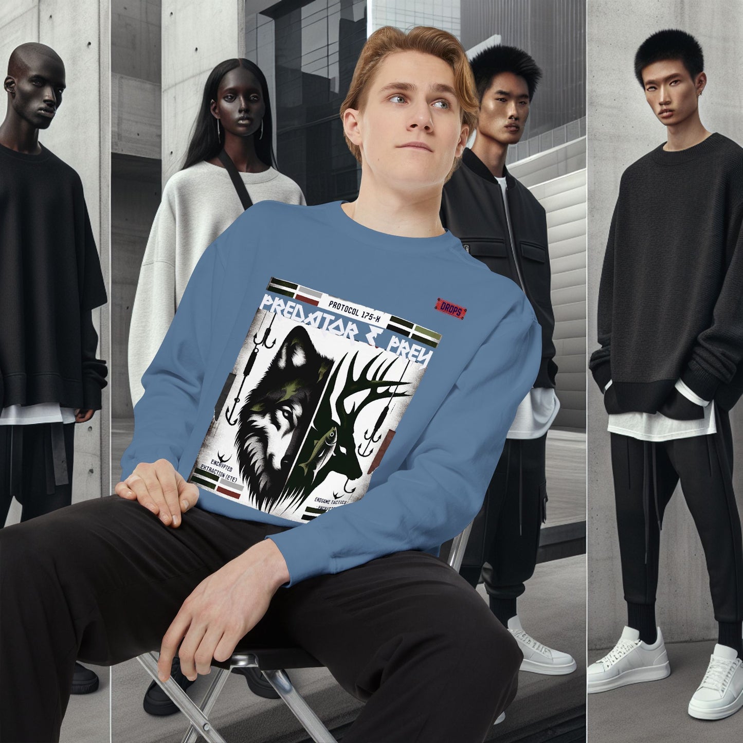 Predator & Prey Sweatshirt_ 03 Sep 2025_ Cozy Unisex Pullover, Nature Lover Apparel, Gifts for Wildlife Enthusiasts, Fall Fashion Layer