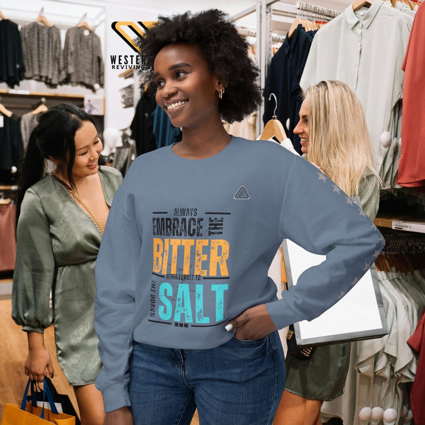 Unisex Lightweight Crewneck Sweatshirt_ N2 Series ULWCSS PT2WW005_Limited Edition Unparalleled Quality by WesternWaves: