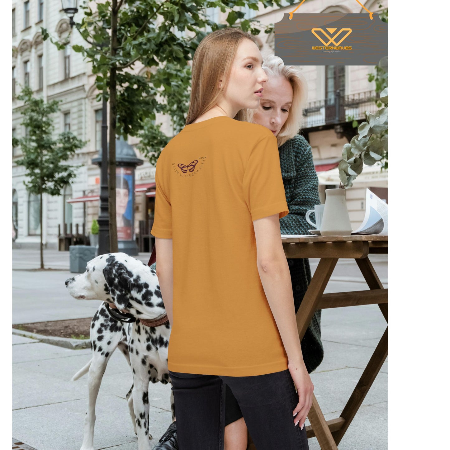 Unisex Midweight T-shirt, Made in USA_ N+ Series UMTS PT2WW007_ Limited Edition Design by WesternWaves:
