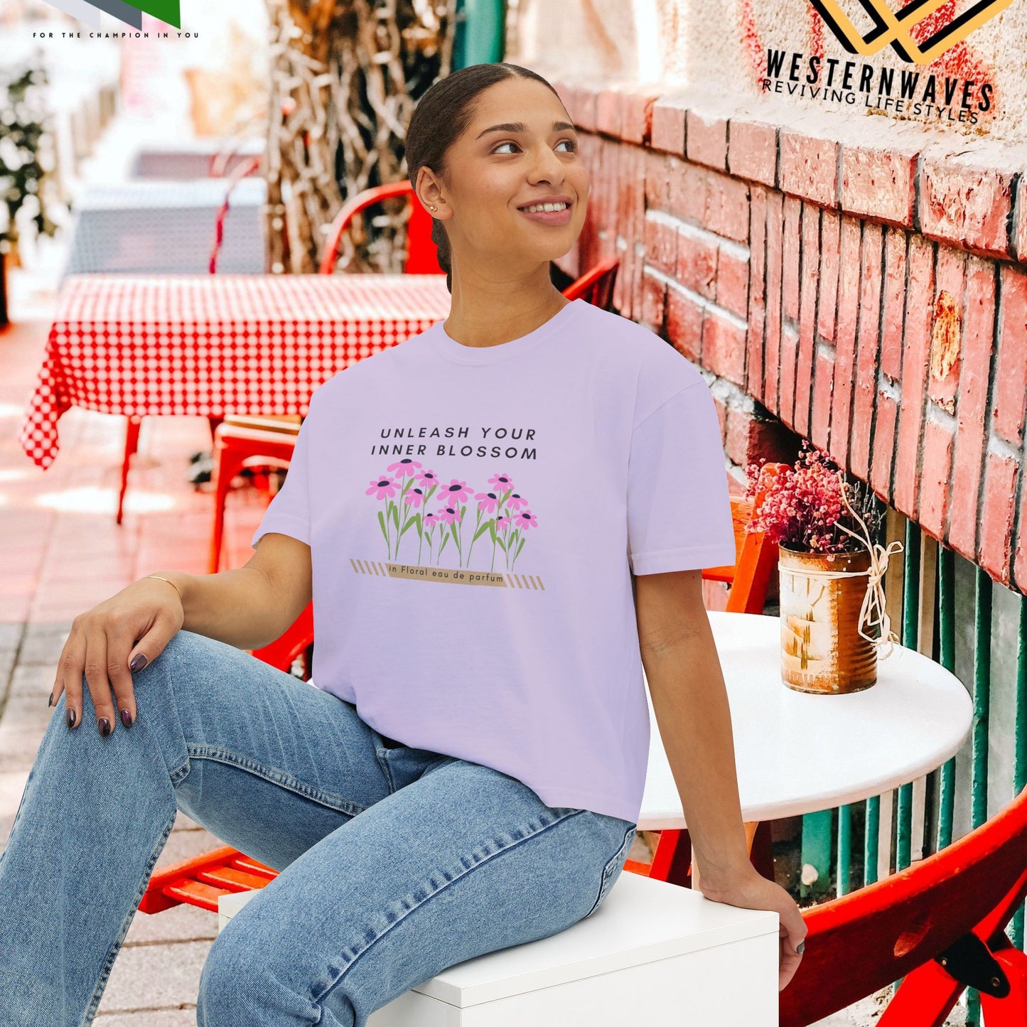 Women's Boxy Tee_ N3+ Series WBTEE PT2WW001_ limited edition by WesternWaves: