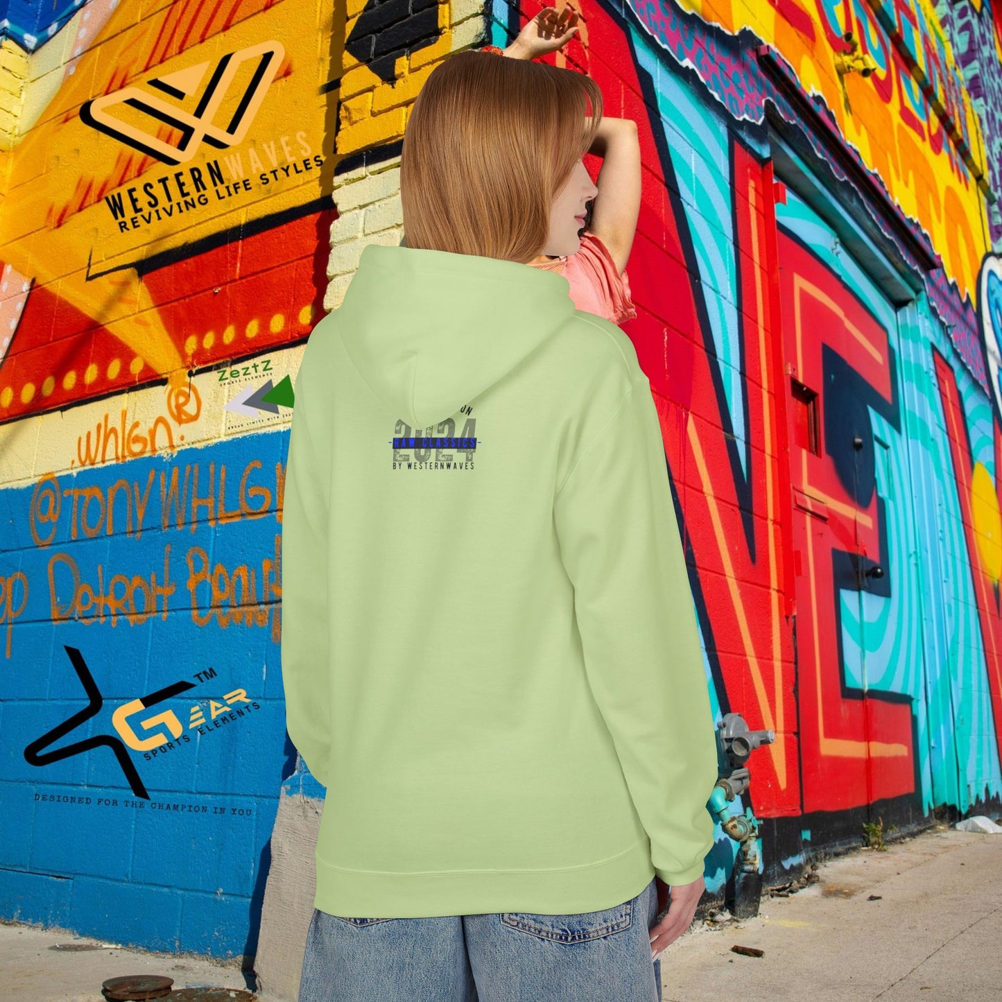 Unisex Midweight Softstyle Fleece Hoodie_ N2+ Series SMWSSFH PT2WW005_Limited Edition Luxuriously Soft 100% Cotton Face by WesternWaves: