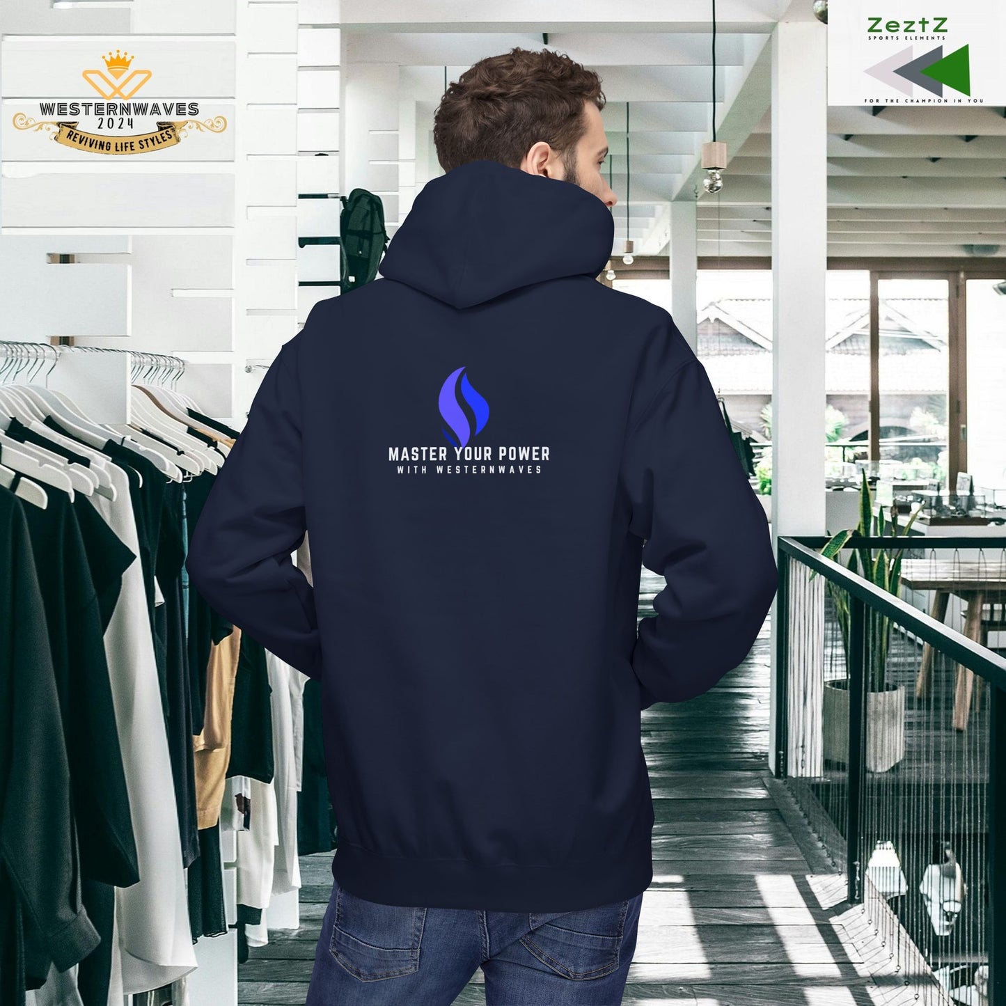 Unisex Midweight Softstyle Fleece Hoodie_ N3+ Series USMWSSFH PT2WW004_ Limited Edition Luxuriously Soft 100% Cotton Face by WesternWaves: