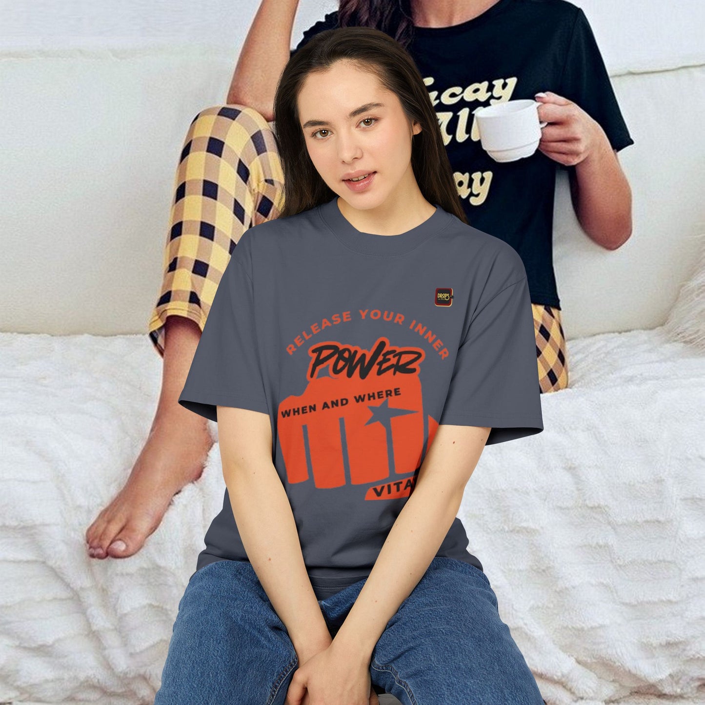 Unisex Heavy Faded Tee_ N+ Series USHFTEE PT2WW011_ Power Vibes Limited Edition Tee by WesternWaves_