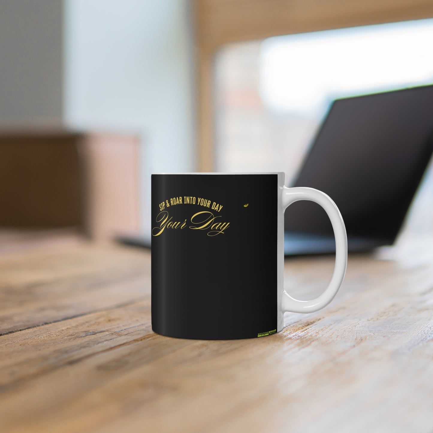 Motivational Ceramic Coffee Mug - Sip & Roar Into Your Day - 11oz & 15oz_30 April 2025_ 002