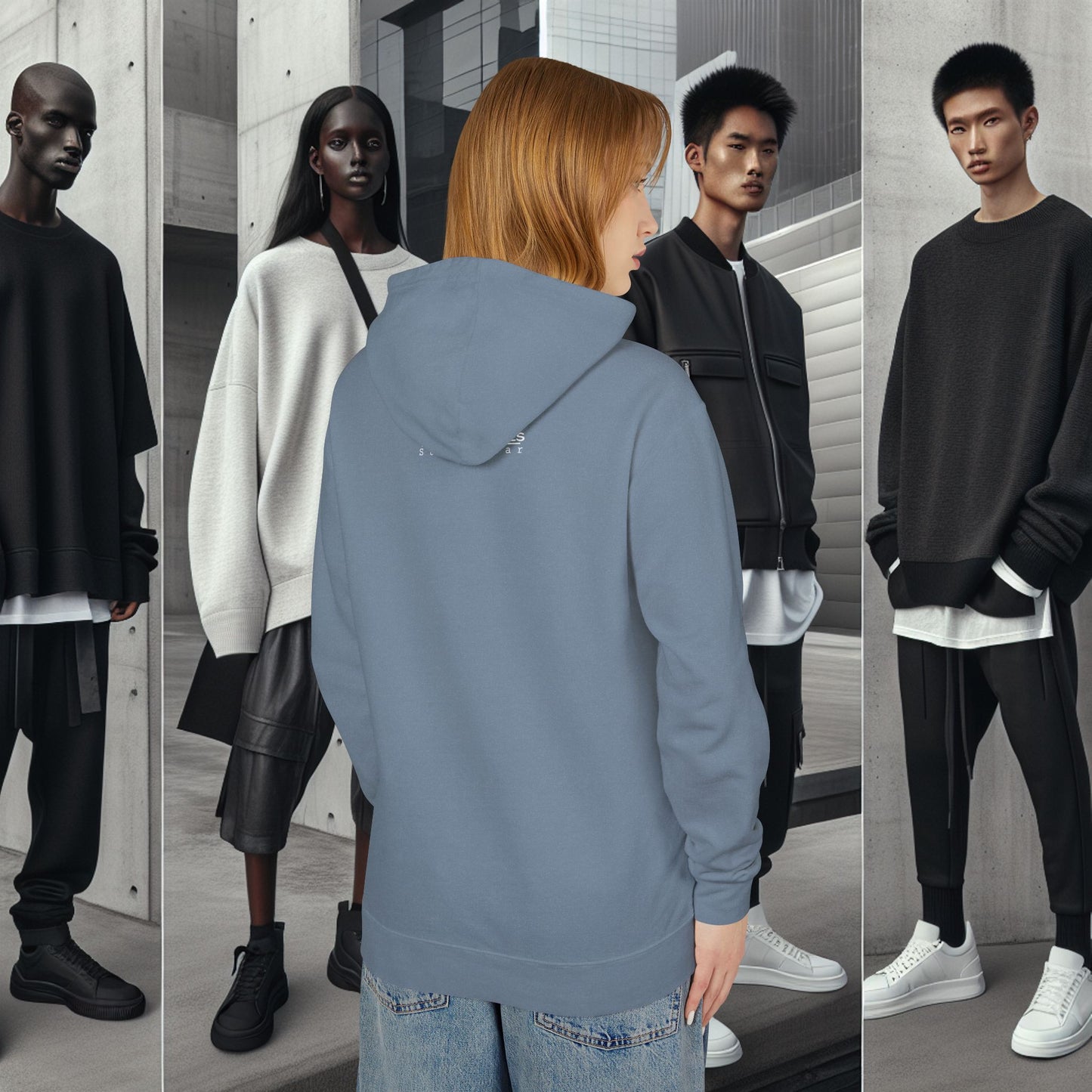 Unisex Lightweight Hooded Sweatshirt_ Series UWD 051_ Limited Edition Raw Streetwear by WesternWaves: