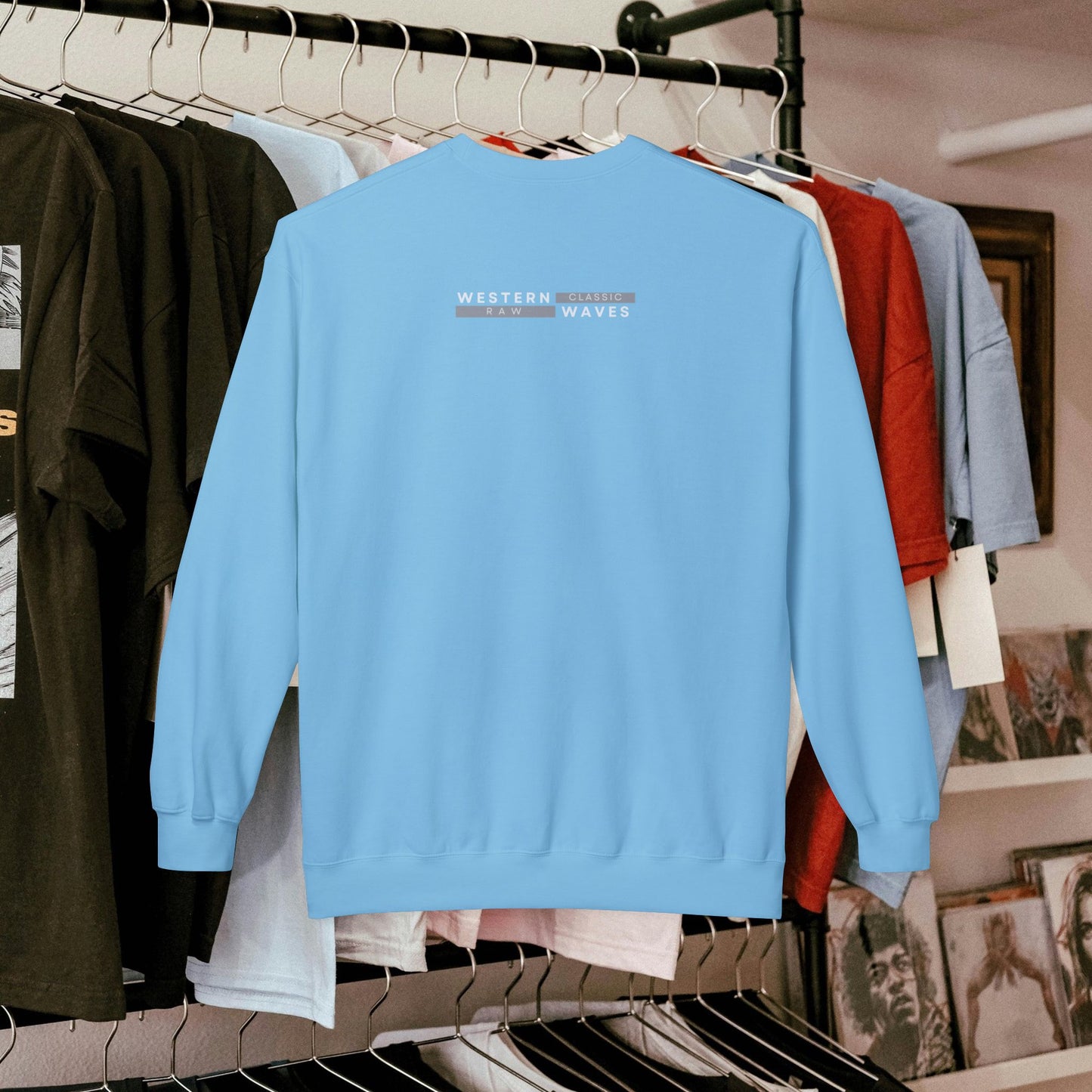 Urban Nomad Fleece Crewneck Sweatshirt_ UWD 0027_ | Cozy Streetwear Style, Perfect for Travel, Gifts, Fall & Winter Layers, Graphic Pullover