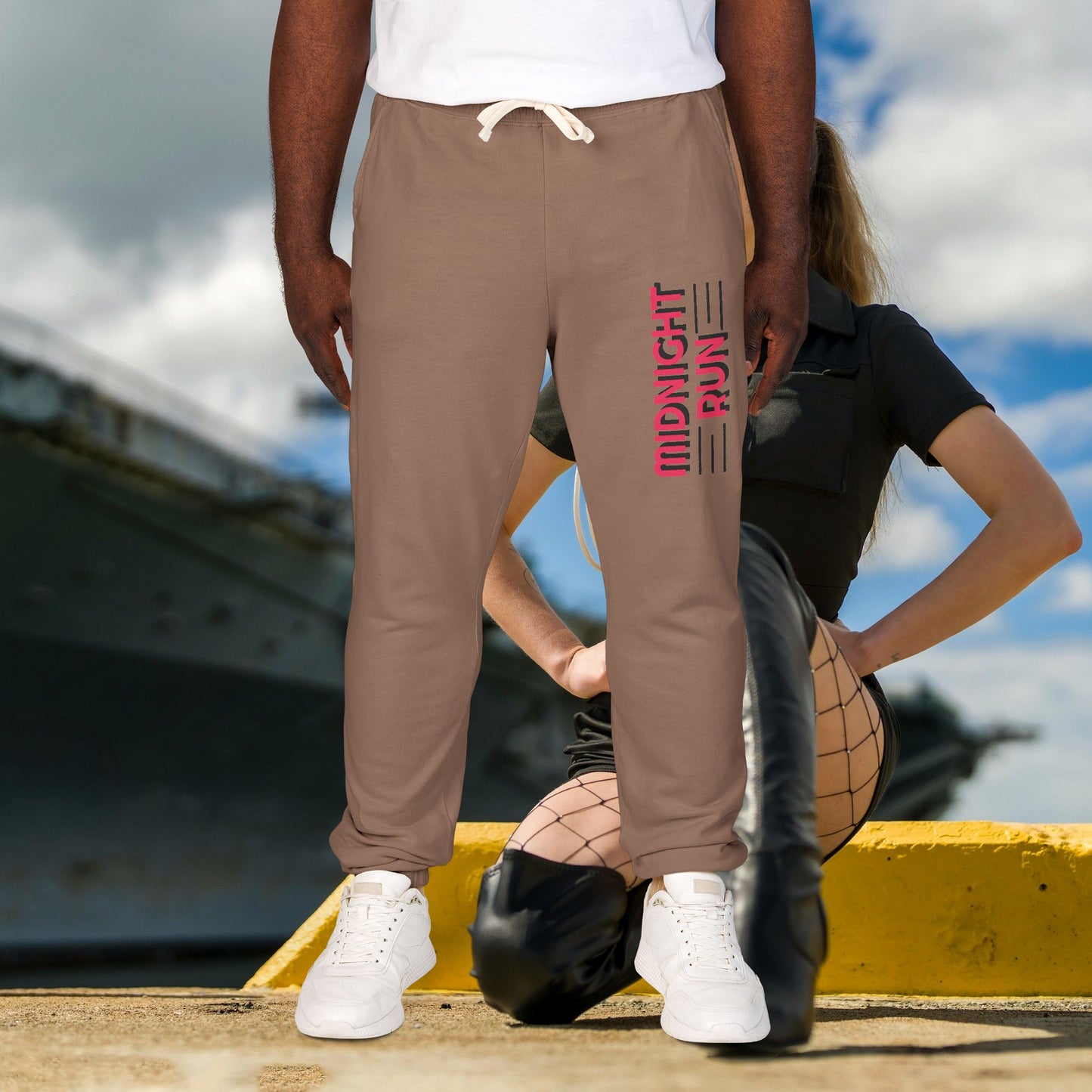Unisex Fleece Sweatpants with Playful Design_ Series UWD 080_ Limited Edition Cozy Lounge Pants by WesternWaves: