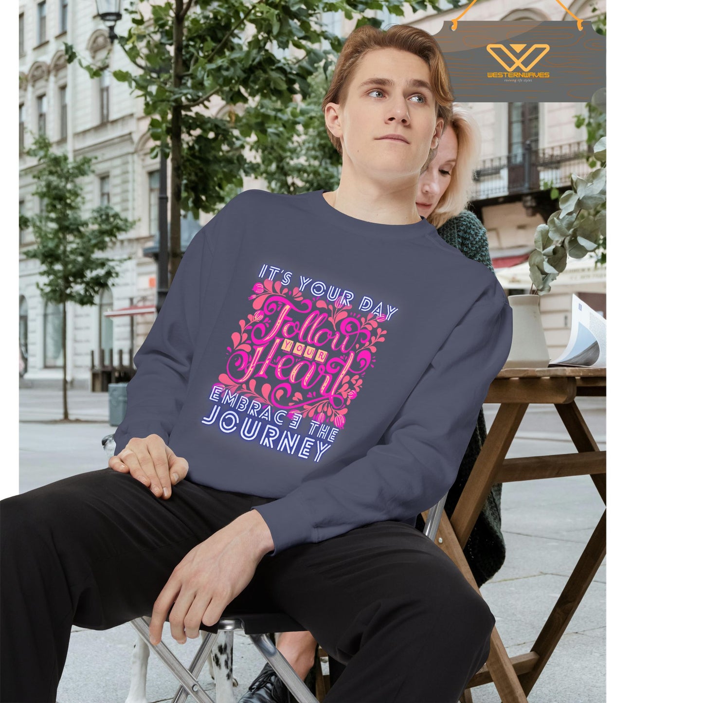 Unisex Garment-Dyed Sweatshirt_ N3+ Series UGDSS PT2WW001_ WesternWaves Limited Edition: