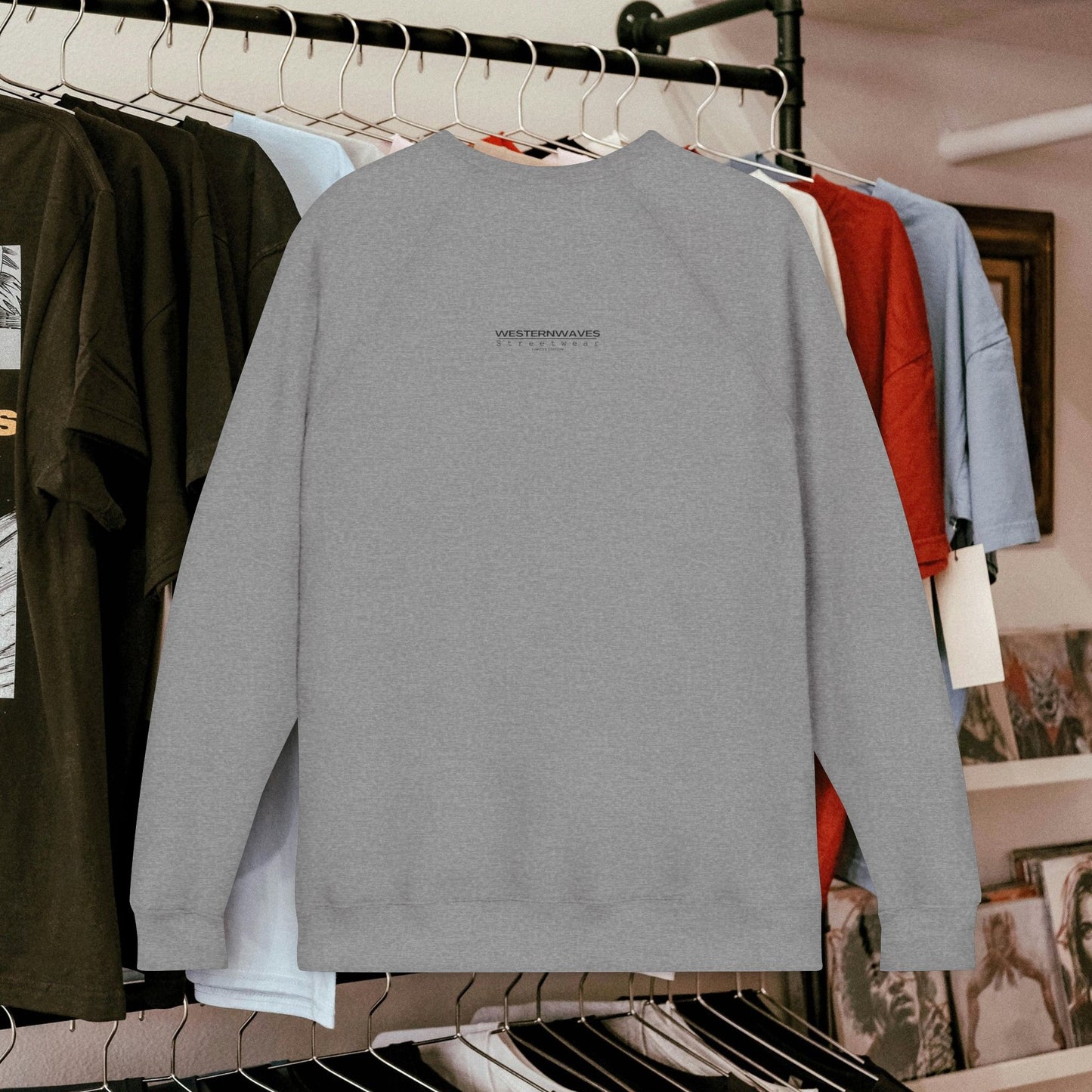 Unisex Sponge Fleece Raglan Sweatshirt_ Series UWD 062_ Limited Edition Cozy Fashion Streewear by WesternWaves: