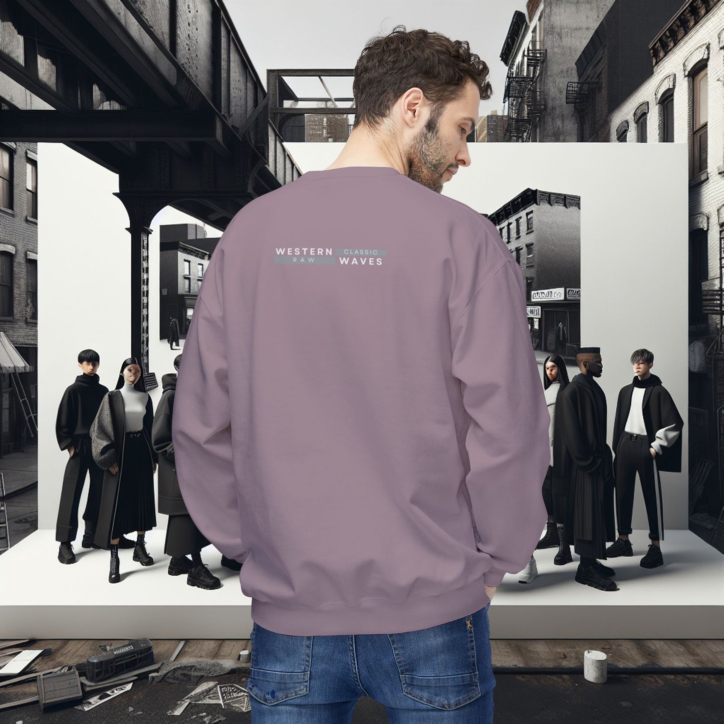Urban Nomad Fleece Crewneck Sweatshirt_ UWD 0027_ | Cozy Streetwear Style, Perfect for Travel, Gifts, Fall & Winter Layers, Graphic Pullover