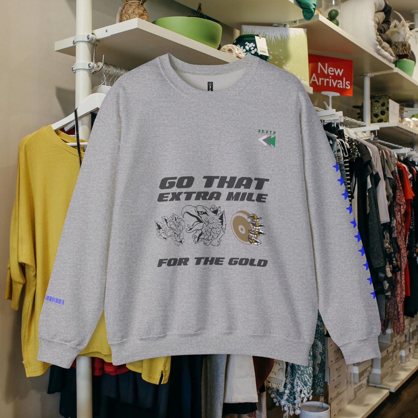 Unisex Heavy Blend™ Crewneck Sweatshirt_ N2 Sports Series UHBCSS PT2WW005_ Limited Edition ‘Zeztz’ Brand Sports Elements by WesternWaves: