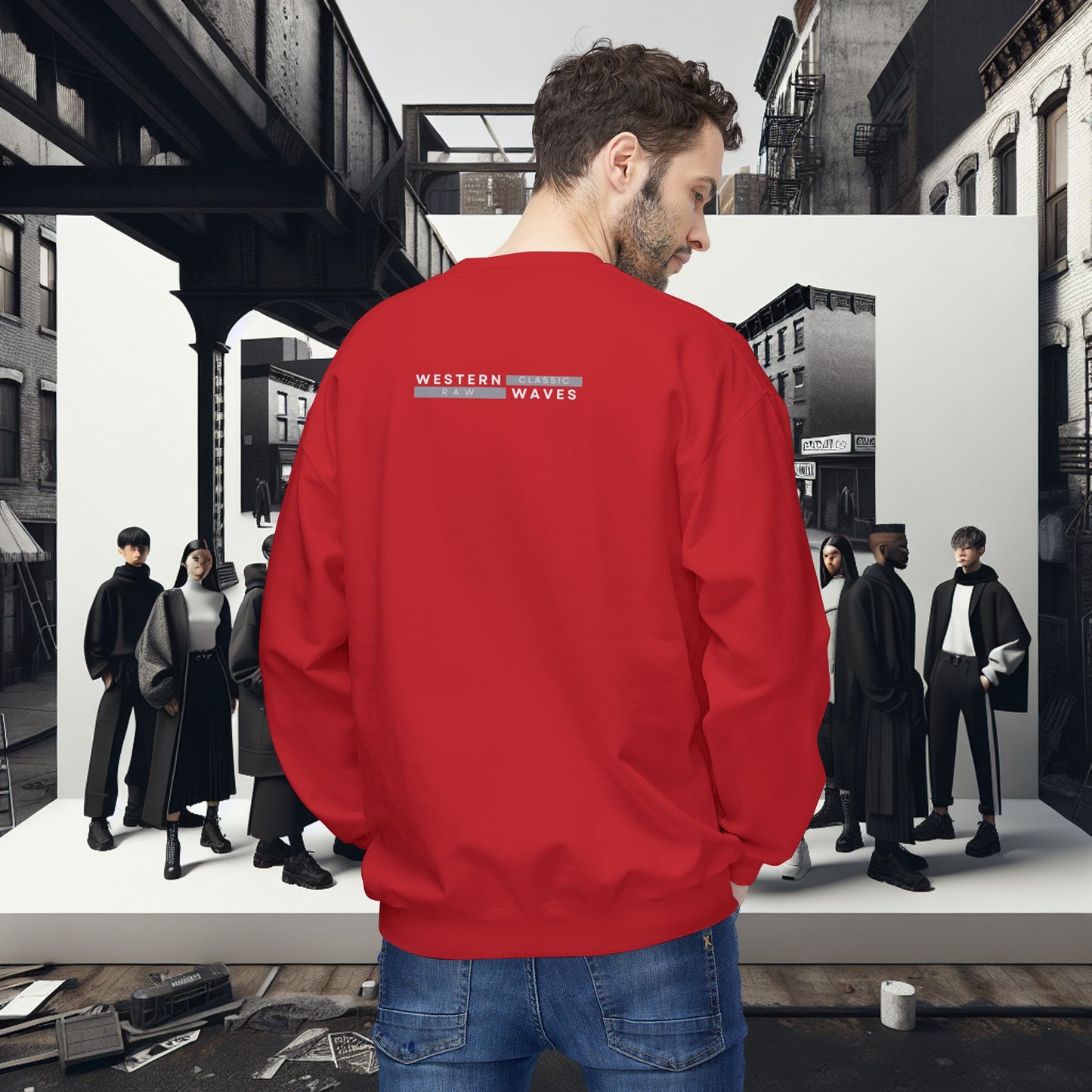 Urban Nomad Fleece Crewneck Sweatshirt_ UWD 0027_ | Cozy Streetwear Style, Perfect for Travel, Gifts, Fall & Winter Layers, Graphic Pullover