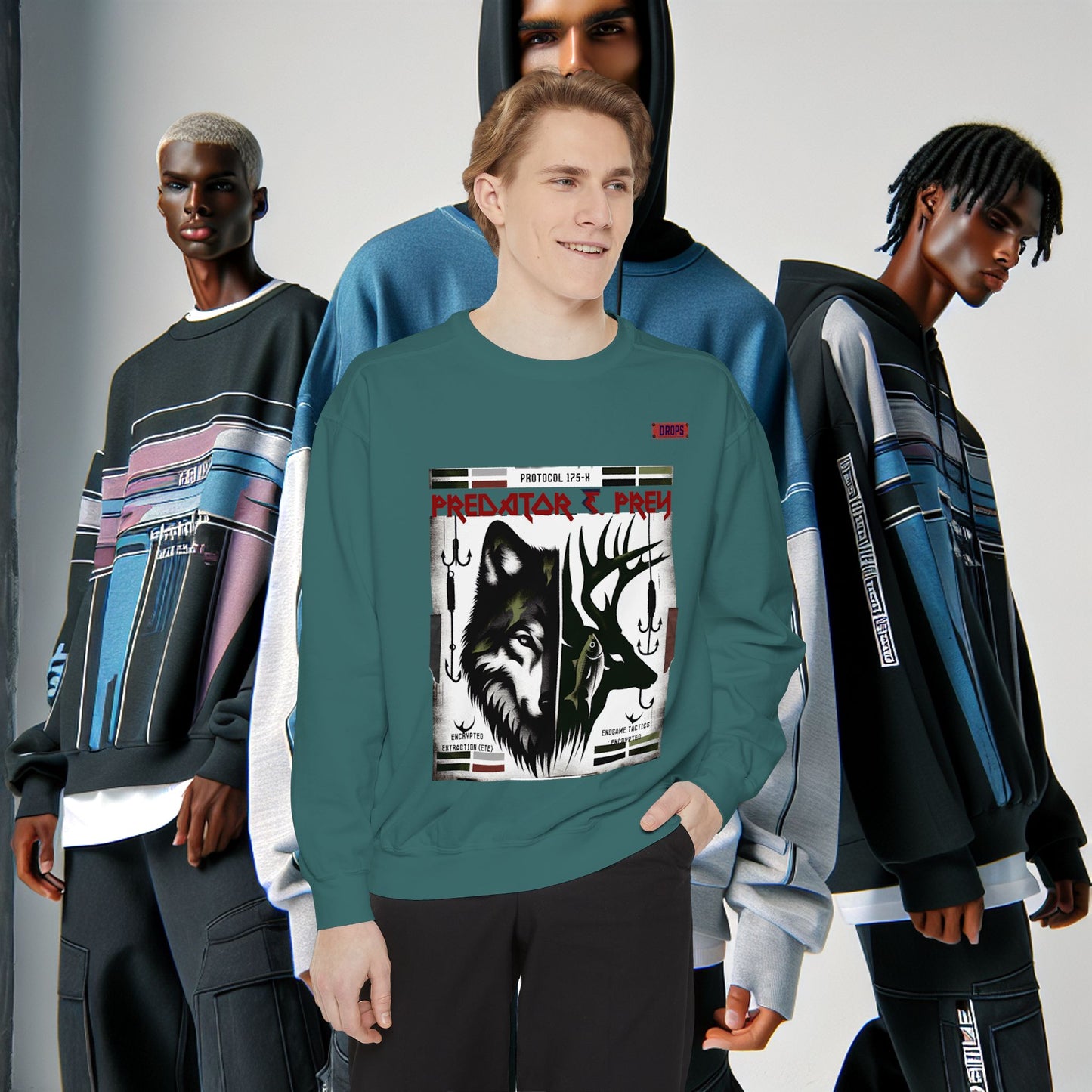Predator & Prey Sweatshirt_ 03 Sep 2025_ Cozy Unisex Pullover, Nature Lover Apparel, Gifts for Wildlife Enthusiasts, Fall Fashion Layer