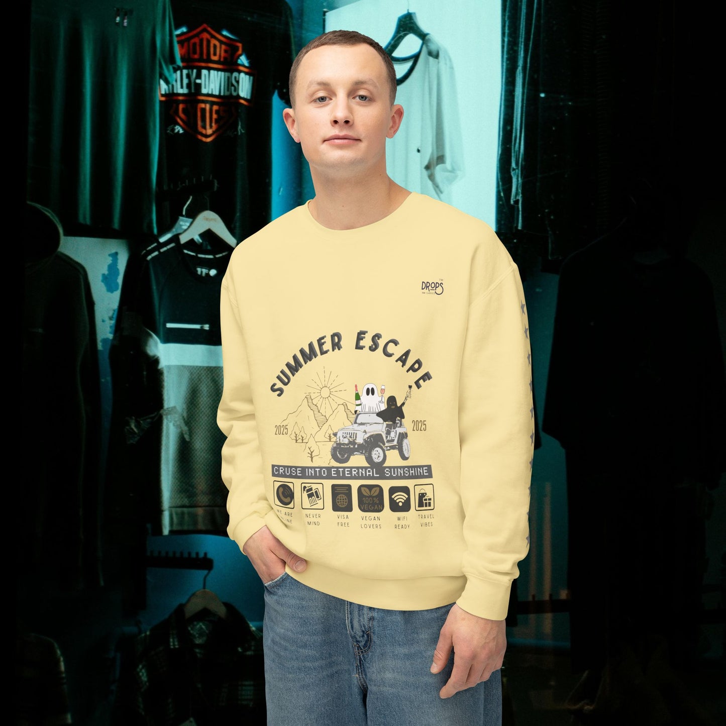 Unisex Summer Escape Crewneck Sweatshirt - Cruise into Eternal Sunshine_ 10 May 2025_ 001