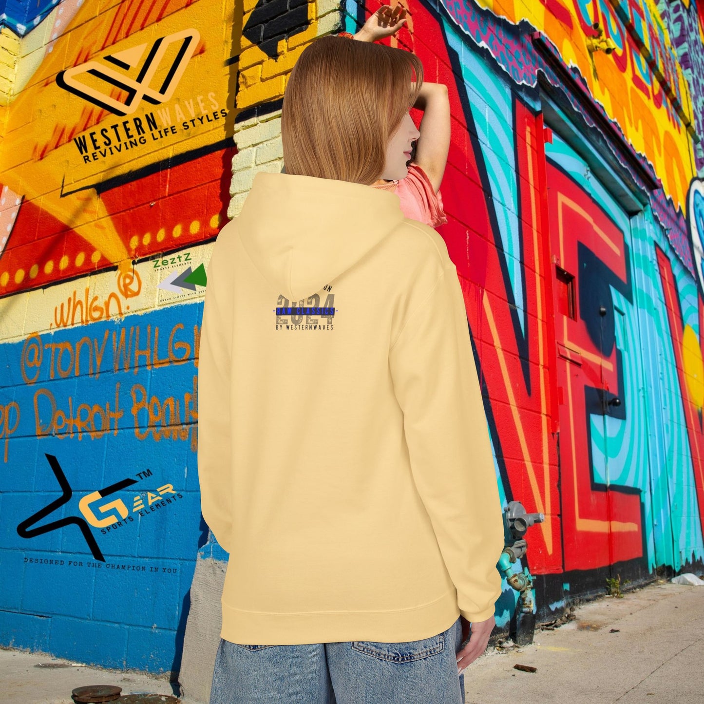 Unisex Midweight Softstyle Fleece Hoodie_ N2+ Series SMWSSFH PT2WW005_Limited Edition Luxuriously Soft 100% Cotton Face by WesternWaves: