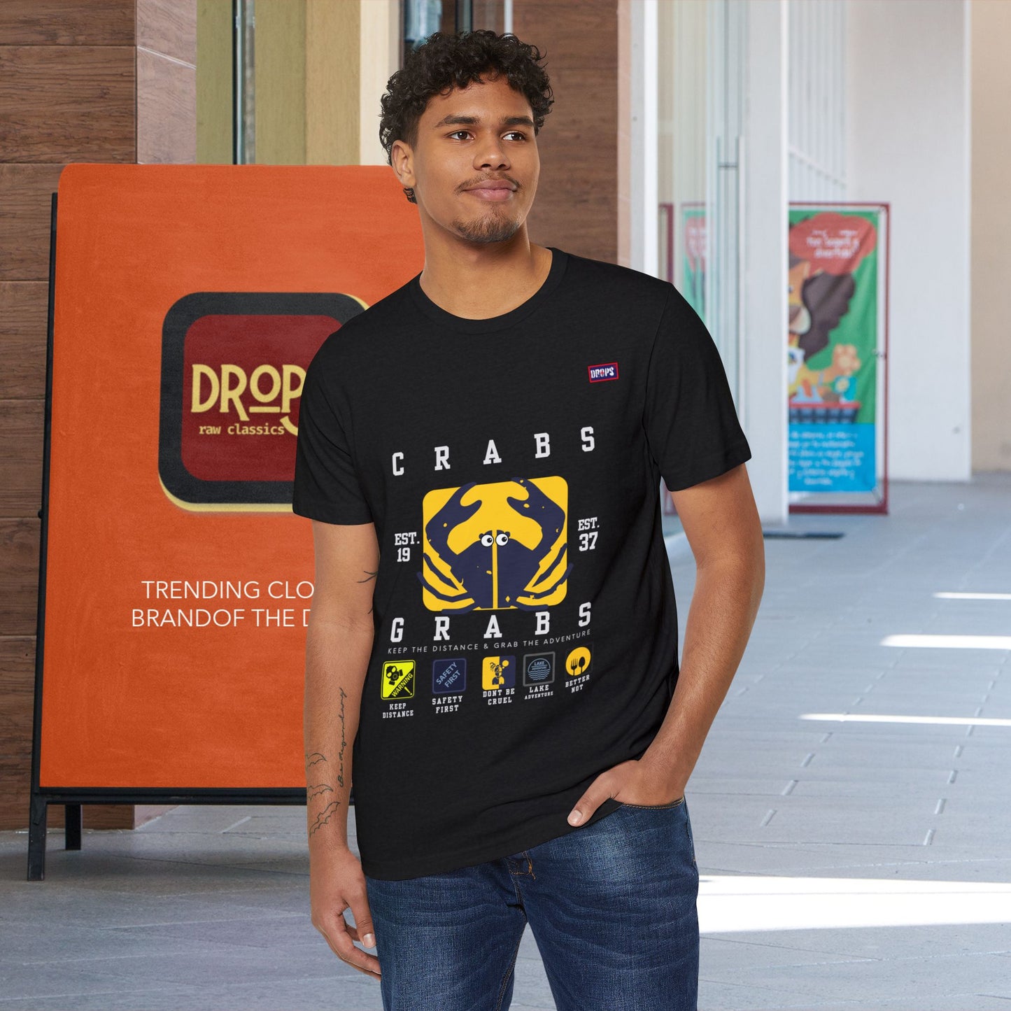Eco-Friendly Crab Graphic Tee, Sustainable Fashion T-Shirt, Unisex Nature Lover Gift, Beach Vibes Apparel, Boho T-Shirt_ 22 May 2025_ 001
