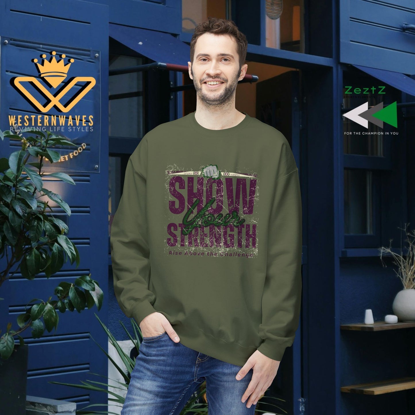 Unisex Midweight Softstyle Fleece Crewneck Sweatshirt_ N2+ Series USMWSSFCNSS PT2WW010_ Limited Edition Stylish Eco-conscious Raw Classic by WesternWaves: