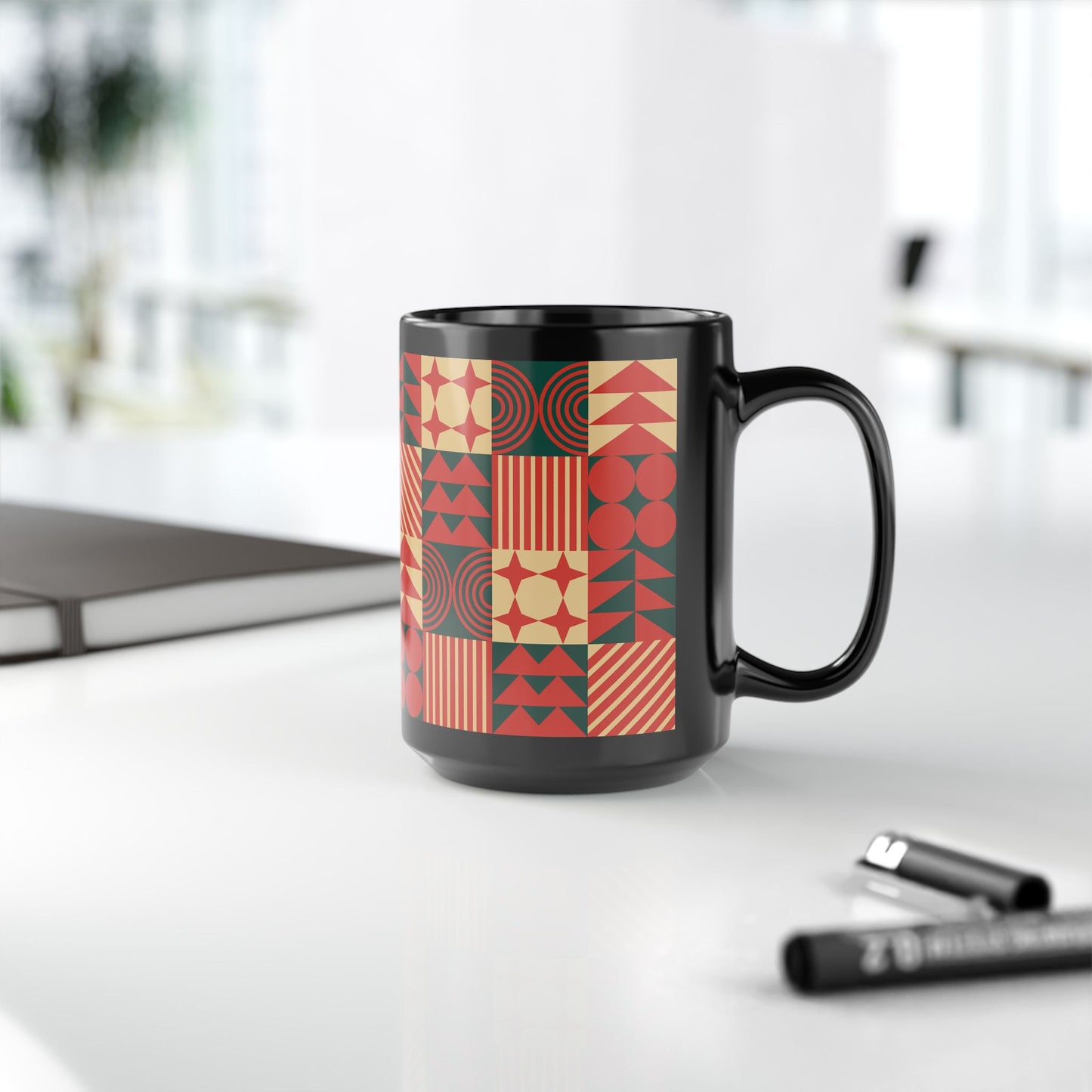 Black Mug (11oz, 15oz)_ N+ Series CBM PT2WW003_ Limited Edition Black Ceramic Mug by WesternWaves