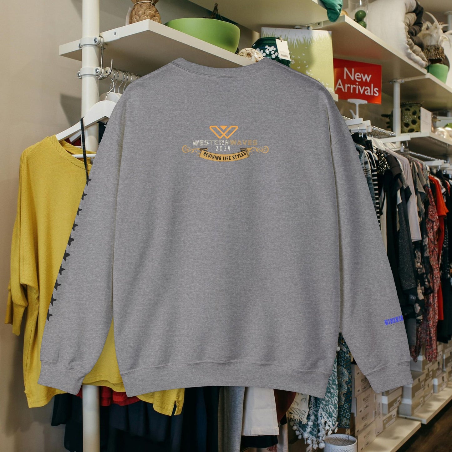 Unisex Heavy Blend™ Crewneck Sweatshirt_ N2+ Series UHBCSS PT2WW017_ Limited Edition Pure Luxury By WesternWaves: